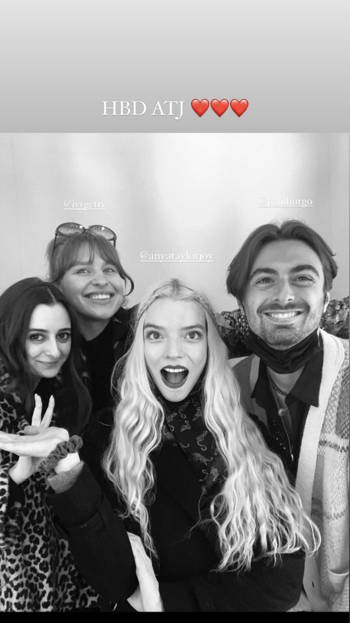 Anya celebrating with her close friends, Chloe, Ivy Getty and Paul