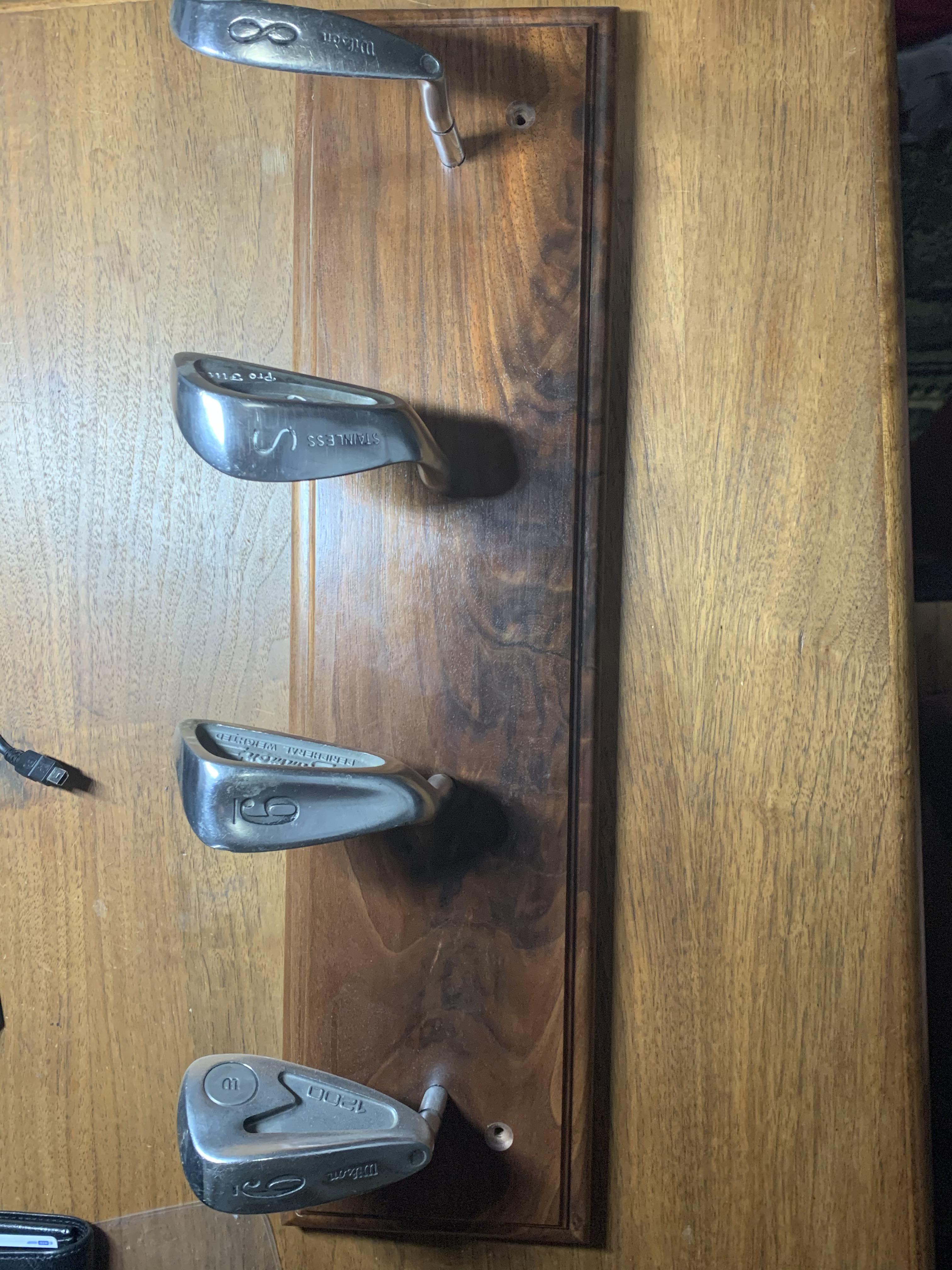 Coat rack made with old golf clubs r/woodworking