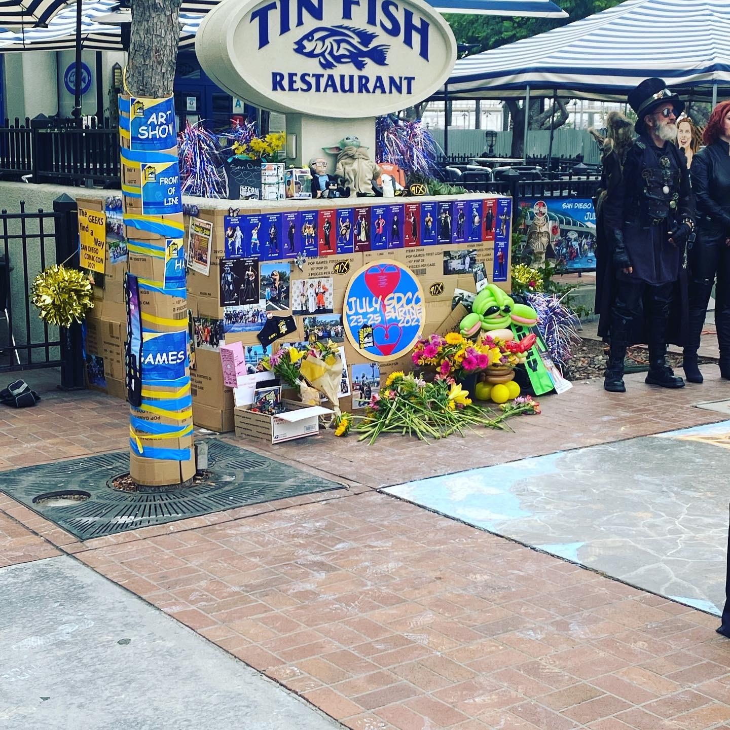 I visited the SDCC Shrine today in front of the Tin Fish in the Gaslamp. It was amazing seeing