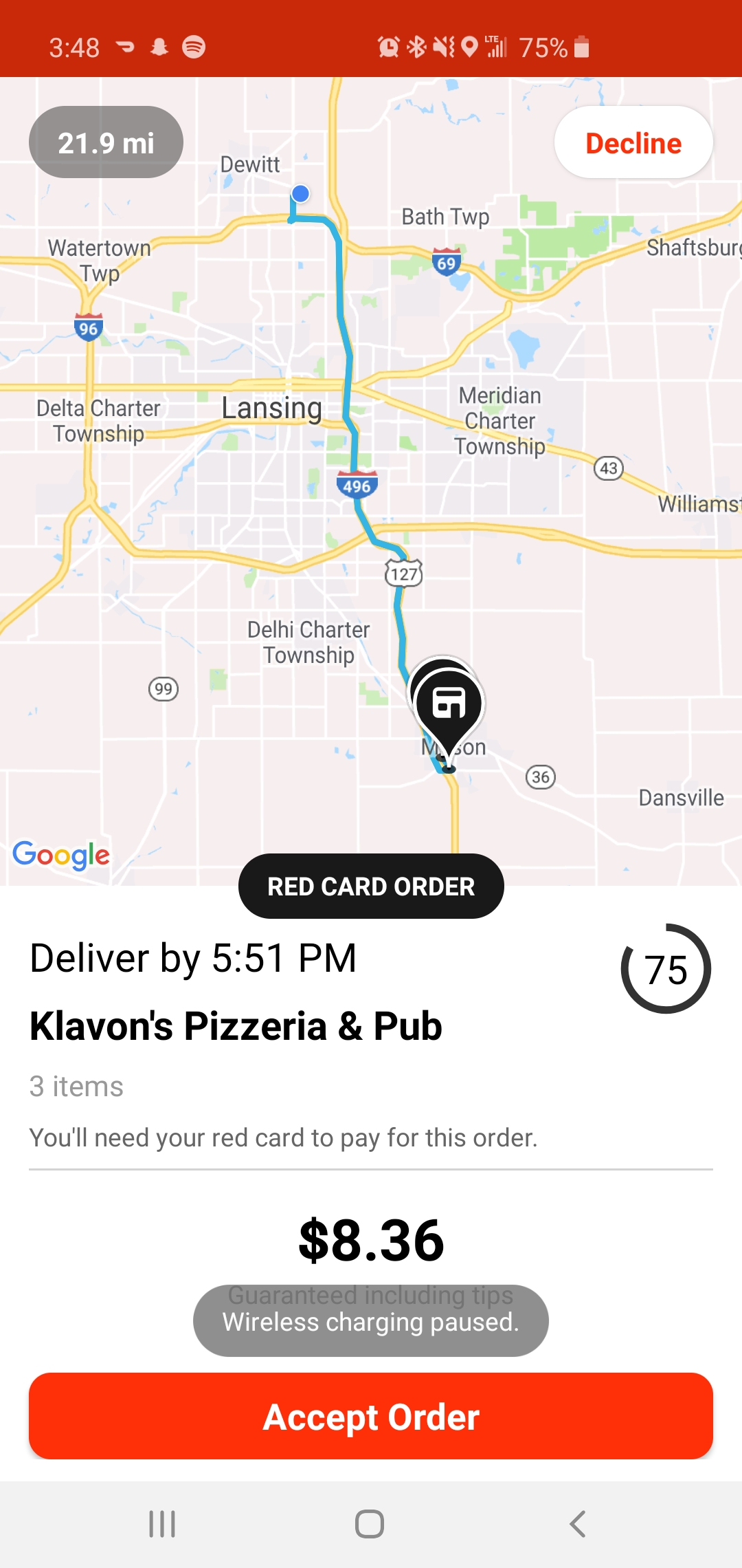 Hard pass. From one tip of the zone to the other. r/doordash