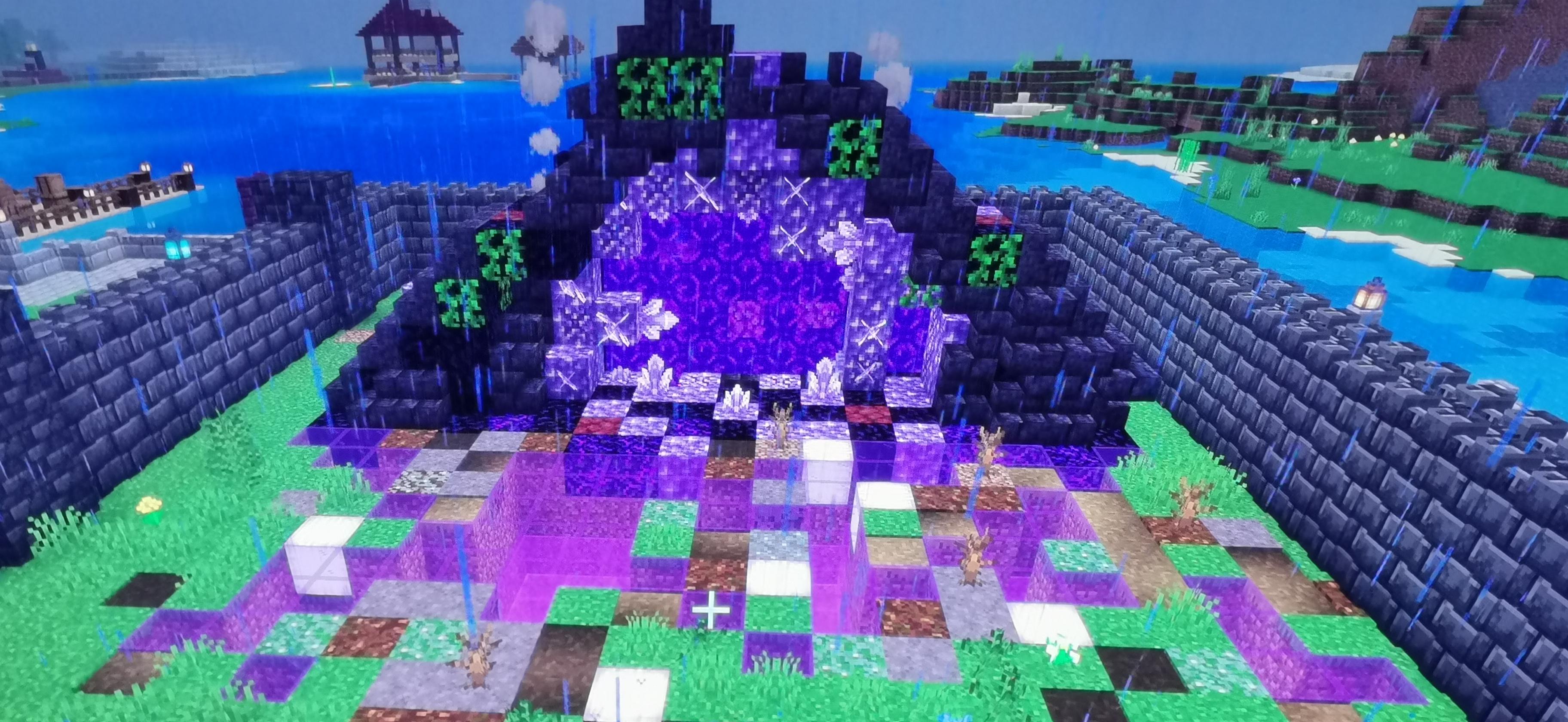 First custom Nether portal in bedrock. man I wish I could use shaders