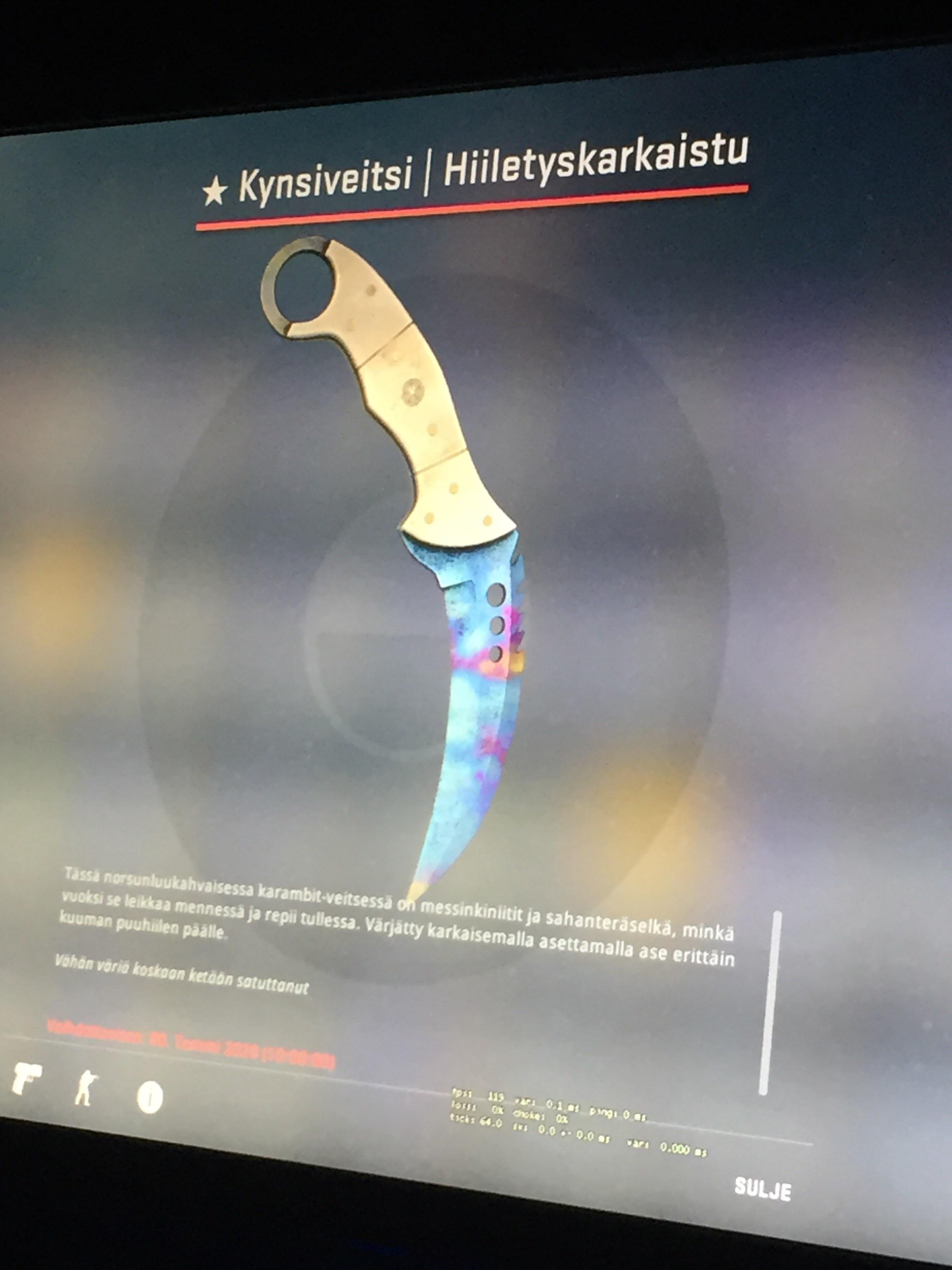 Ft blue gem talon knife (not on playside) what’s the price? r/csgo