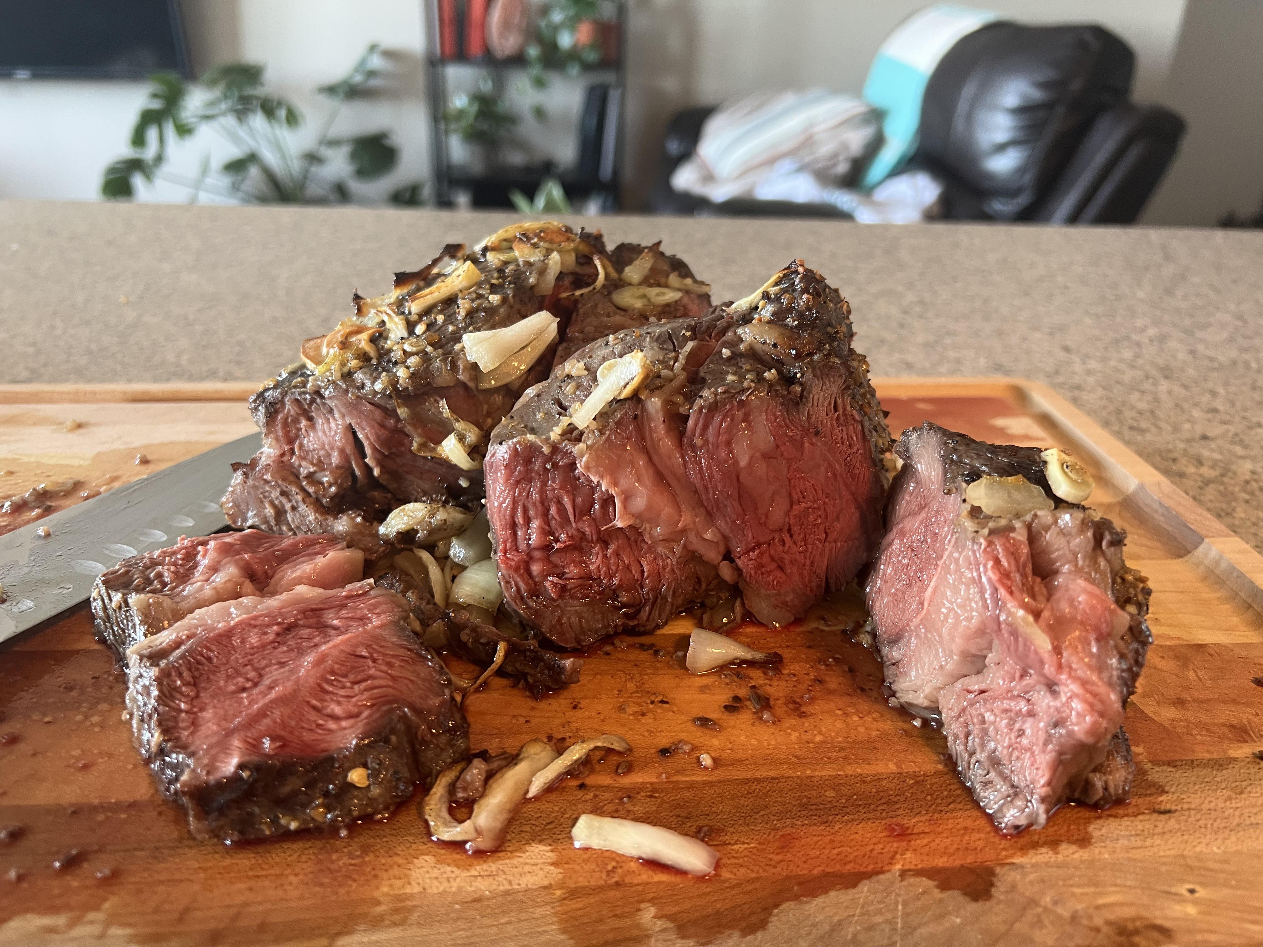 I oven roasted a blade pot roast. It turned out insanely good. steak
