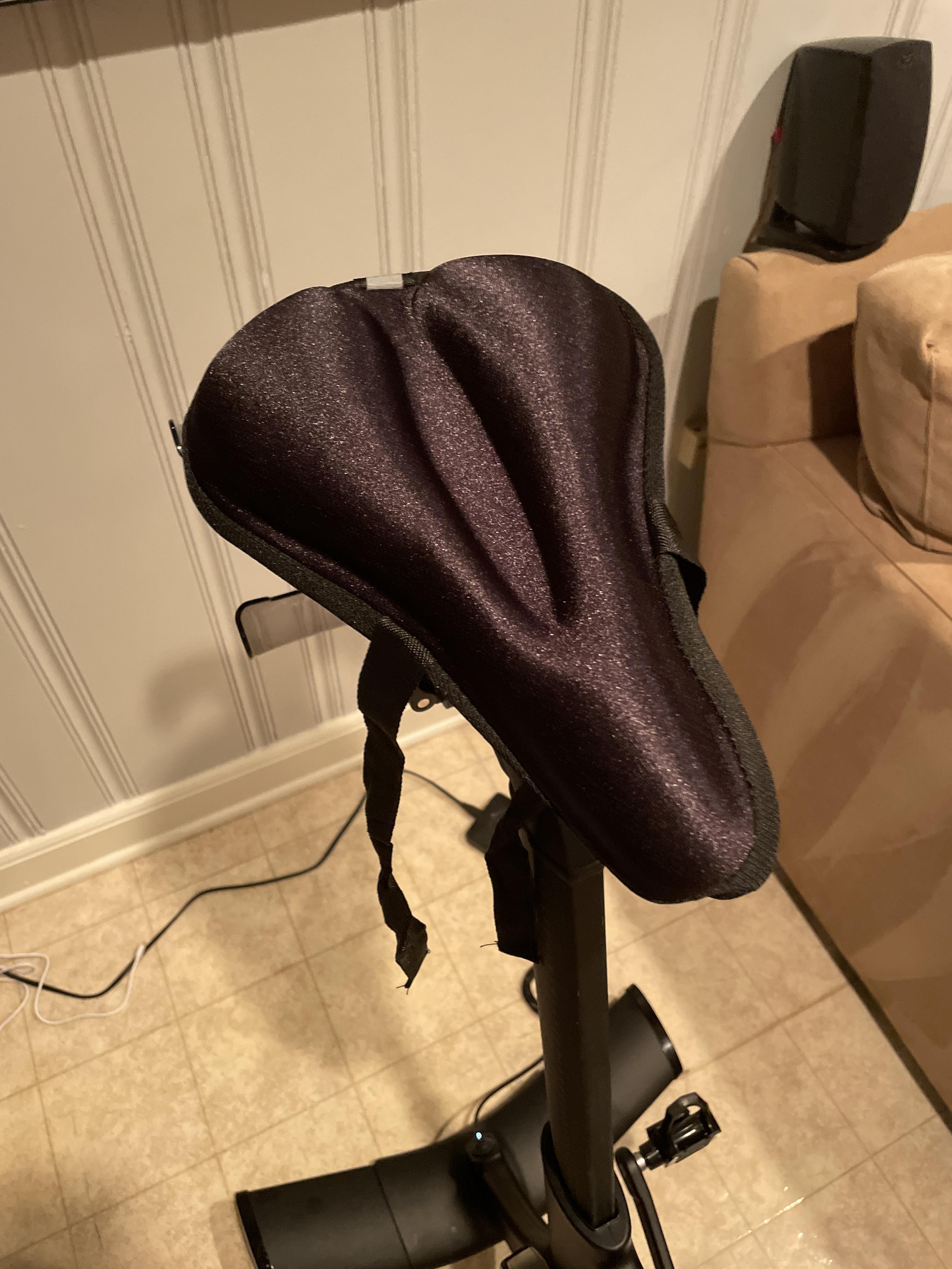 For those that ride stationary bike, get a seat cover like this that