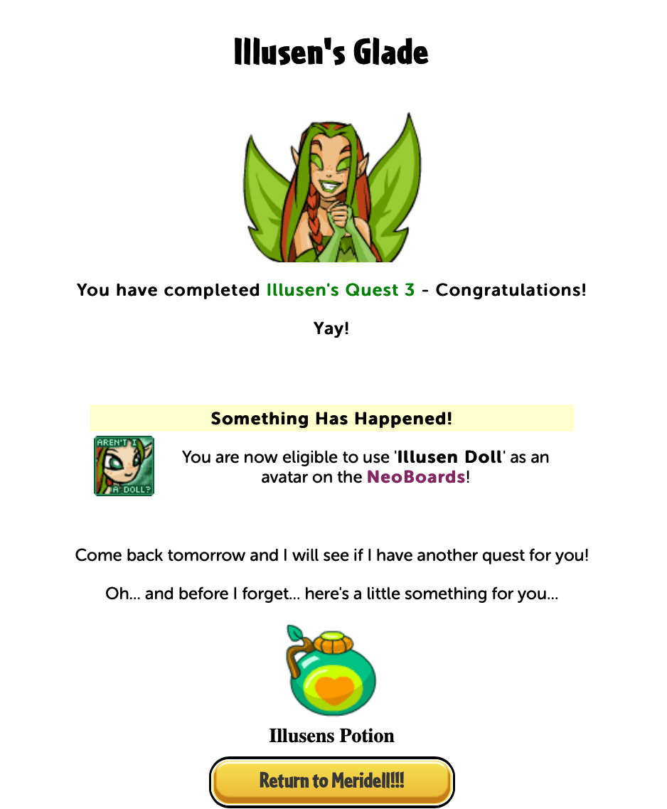 Friendly Reminder don't to do your Illusens Quest TODAY