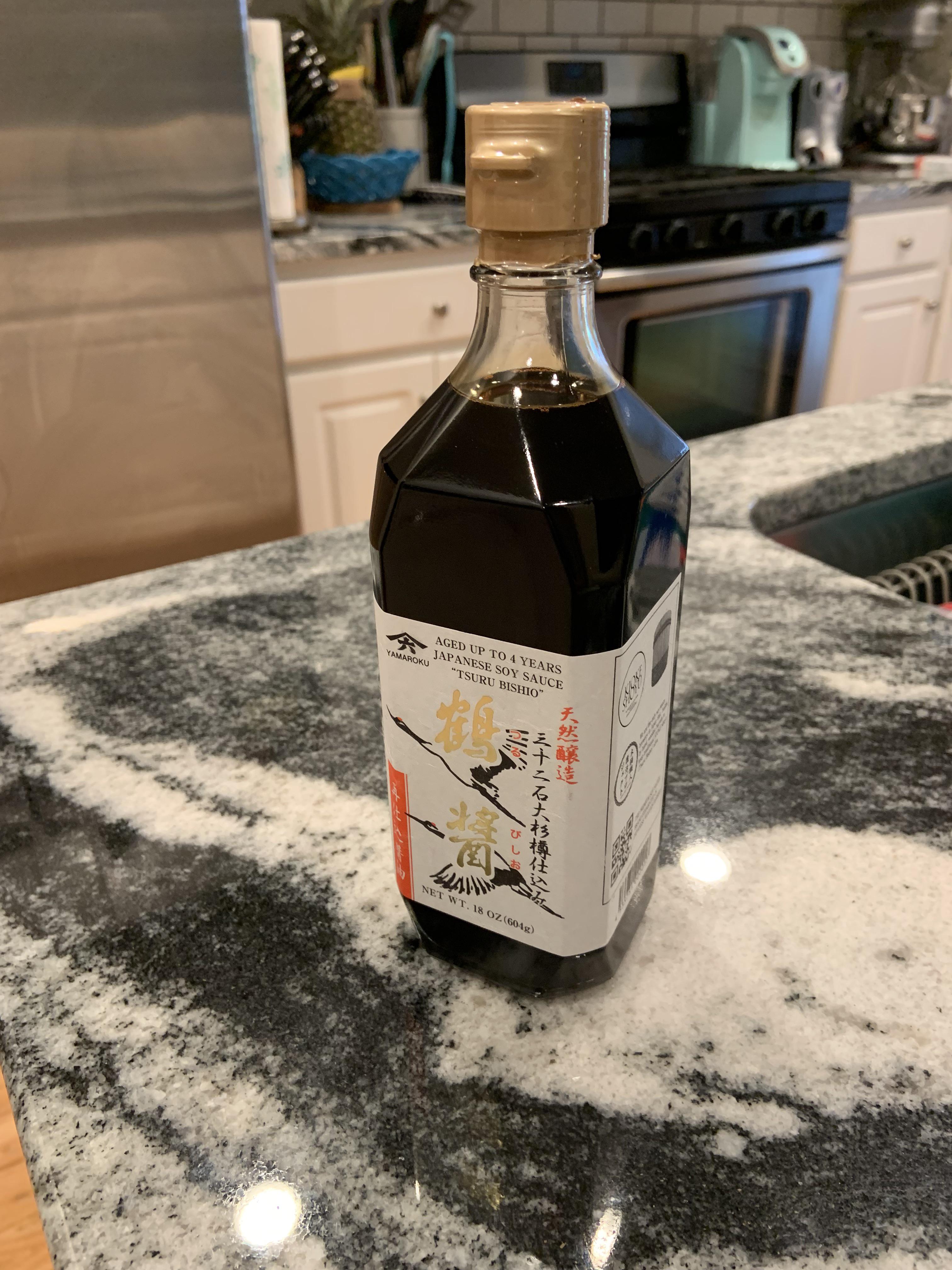 [OC] I got a bottle of soy sauce from Japan, made in traditional wooden barrels, aged 4 years