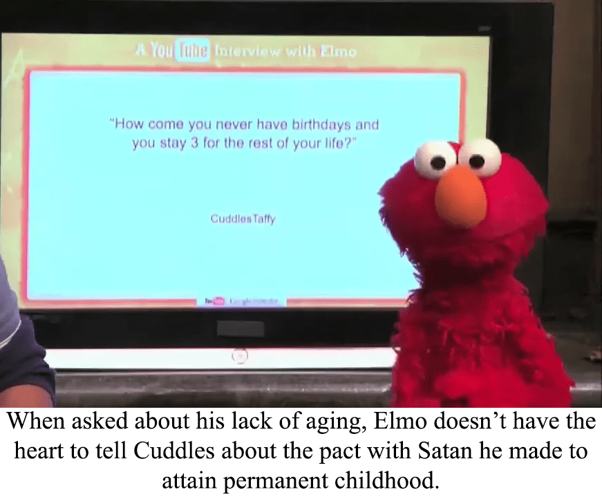 Elmo actually had to address this on the show r/bertstrips