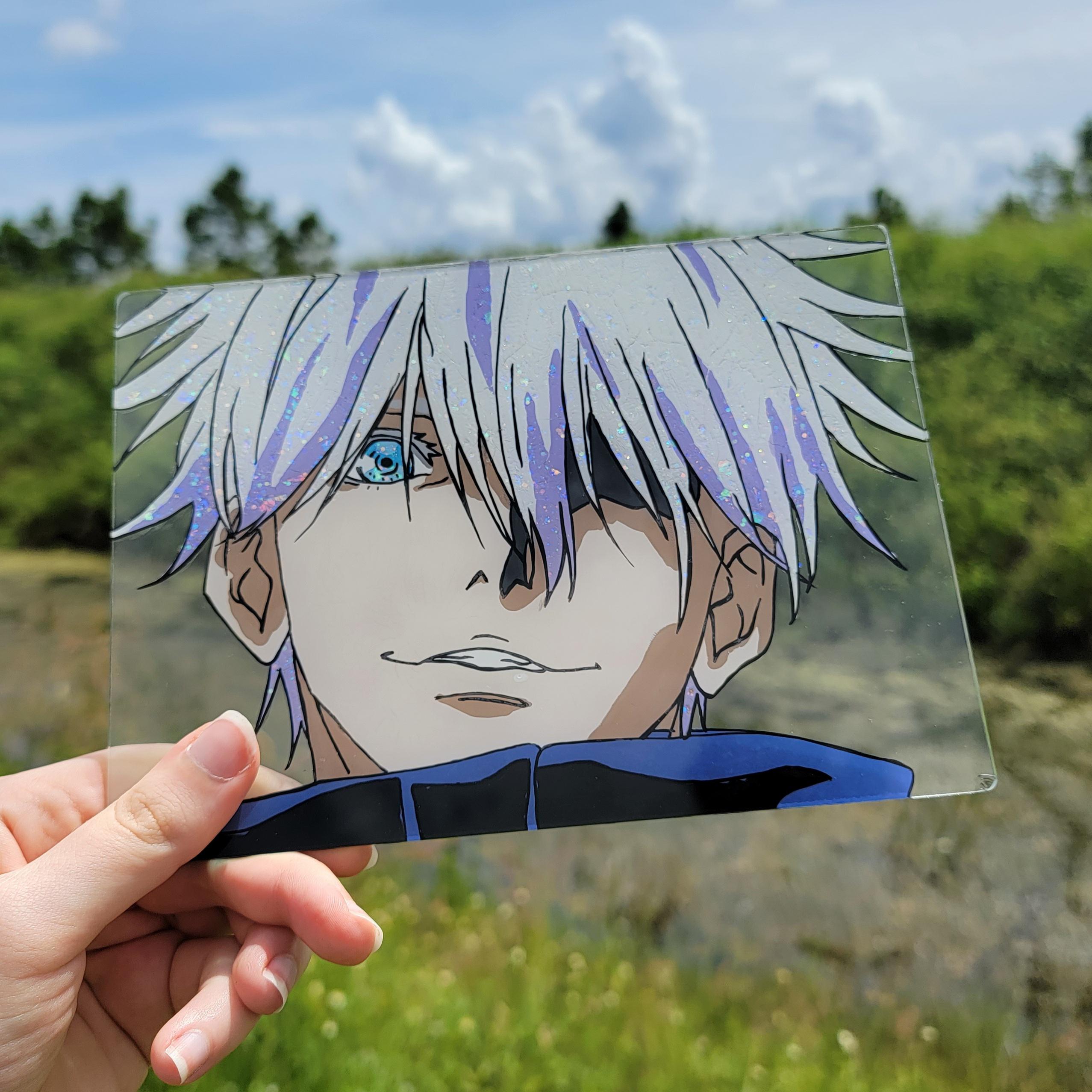 Glass painting of Gojo Satoru! r/AnimeART