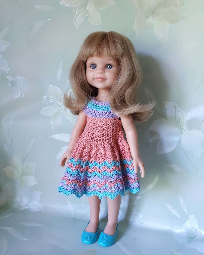 My first crochet dress for a doll r/crochet