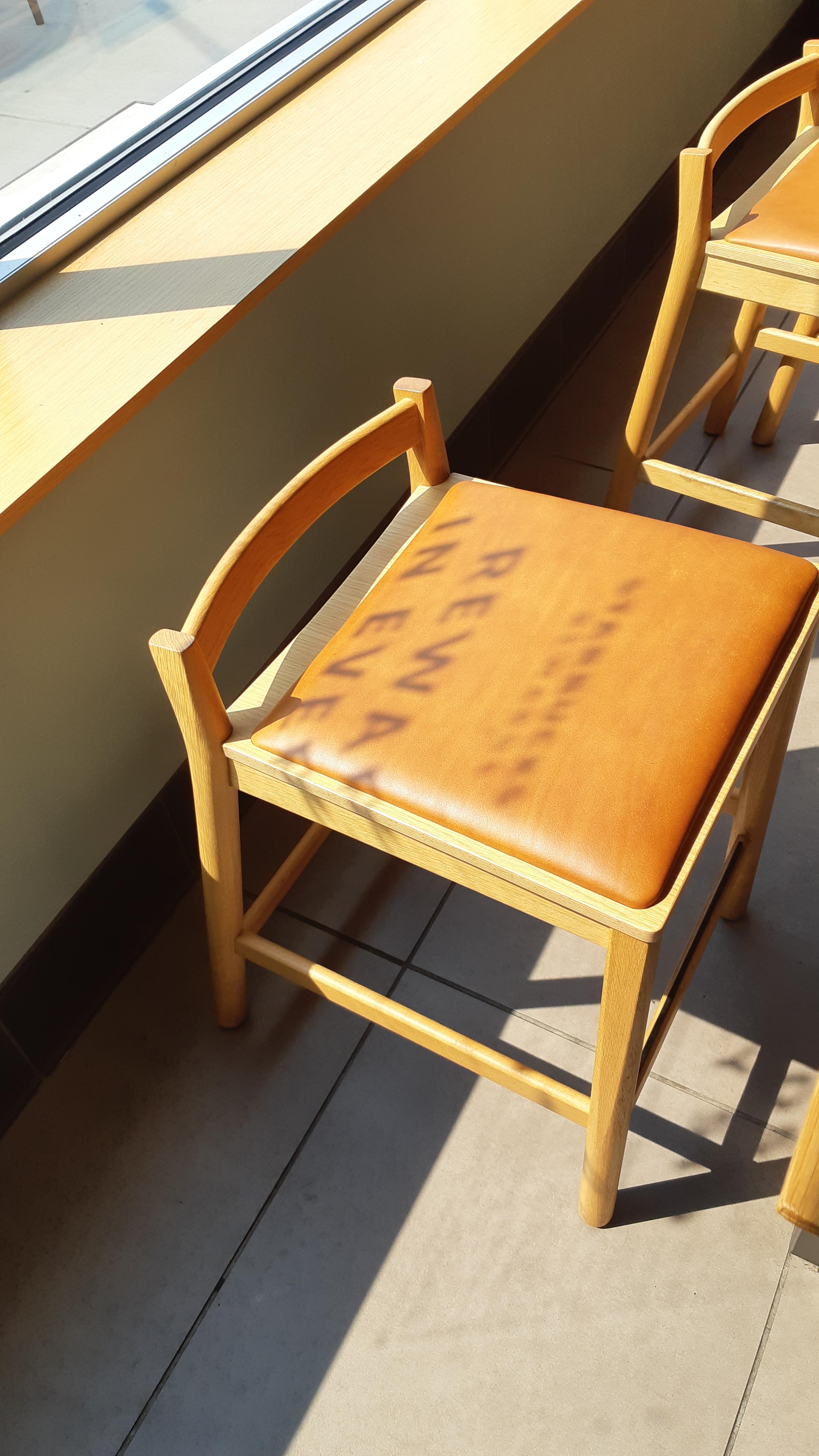 New chairs in Starbucks, specifically designed so people won't hang