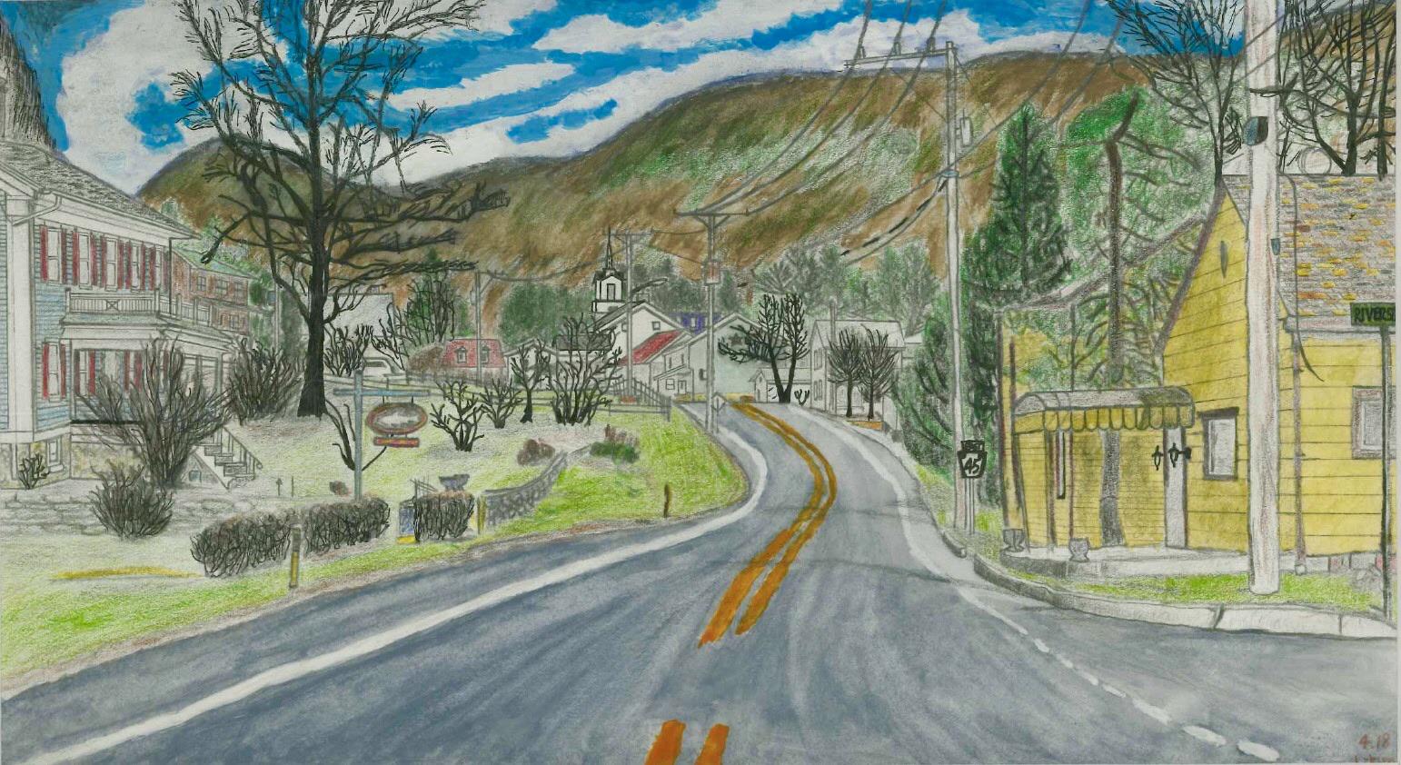 Spruce Creek PA in water color. Miss the famous fries from the Spruce