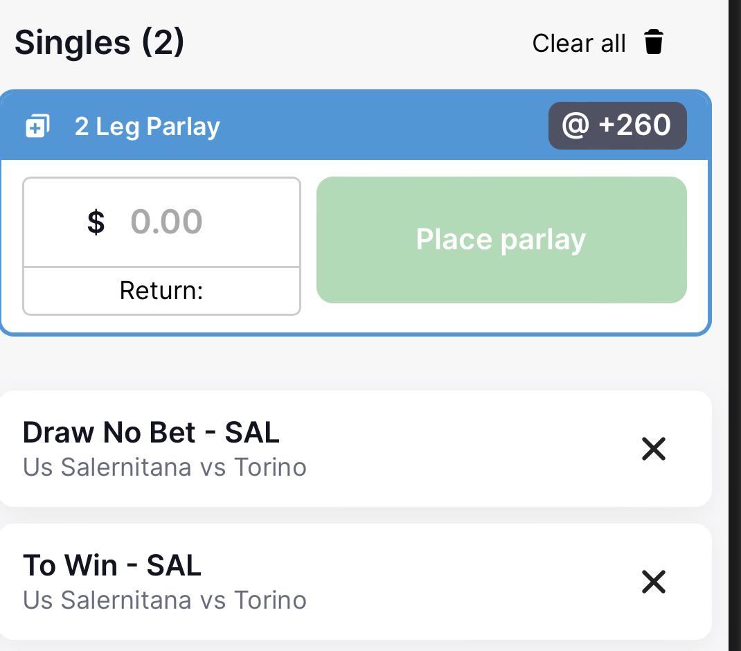 Can someone explain me, what happens if there is a Tie in a parlay when