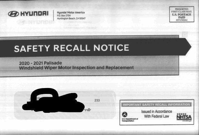 Three Recalls now. : r/HyundaiPalisade