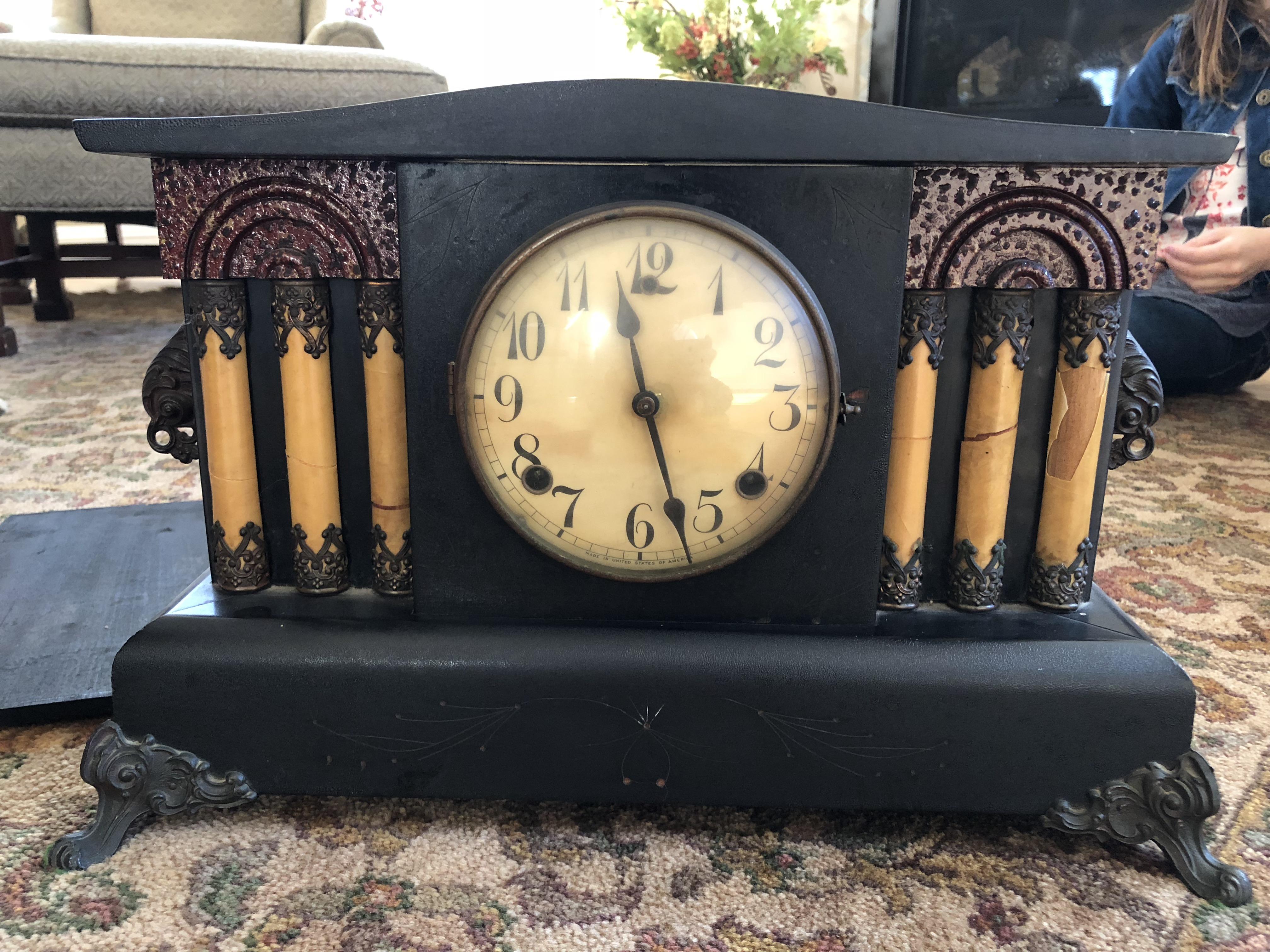 Need help identifying clockmaker. Couldn’t find a name. Inside back has