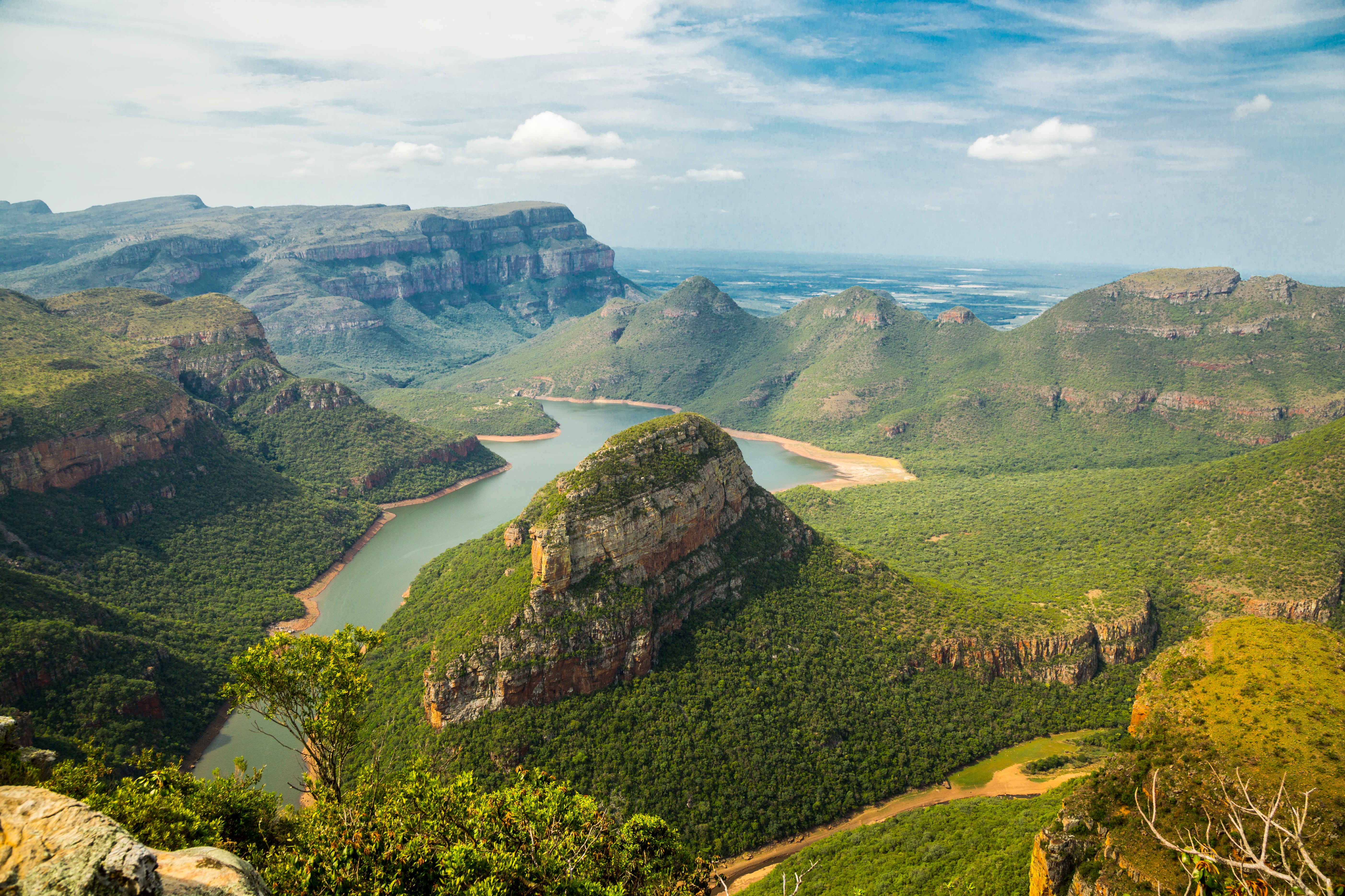 landscape photography of mountains under blue sky, Blyde river canyon