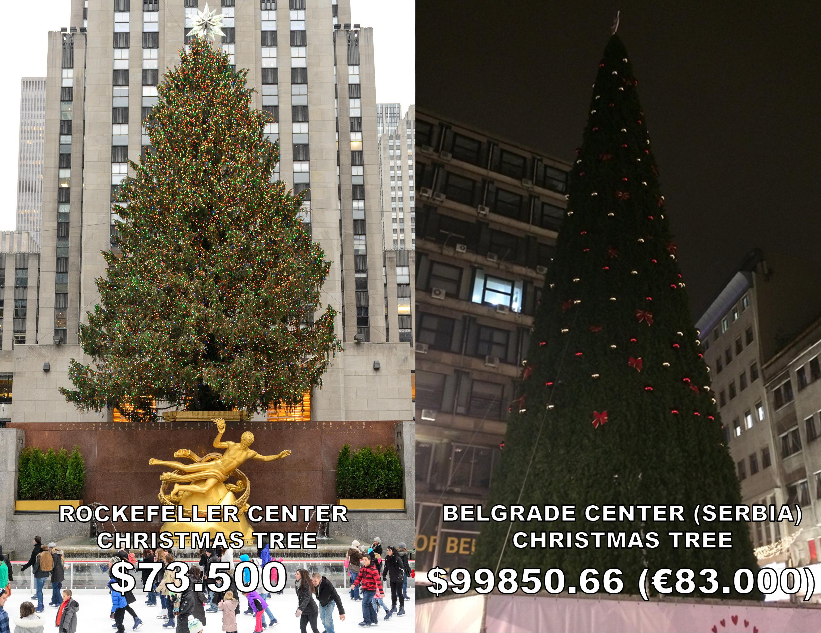 Rockefeller Center Christmas tree VS Belgrade Center Christmas tree