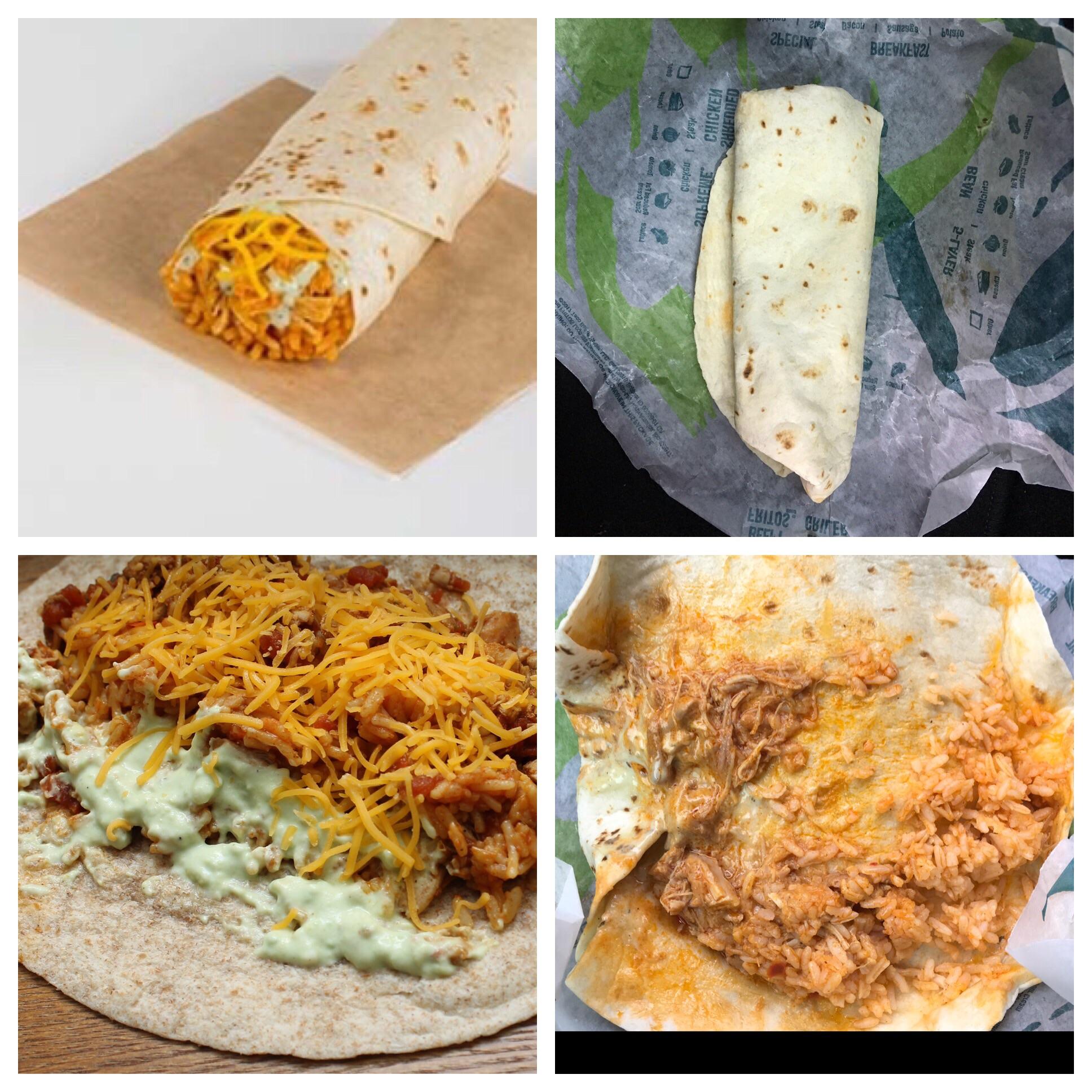 What Is In A Shredded Chicken Burrito At Taco Bell Burrito Walls