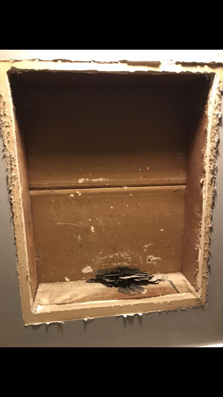 Found used razor blades behind the medicine in the bathroom