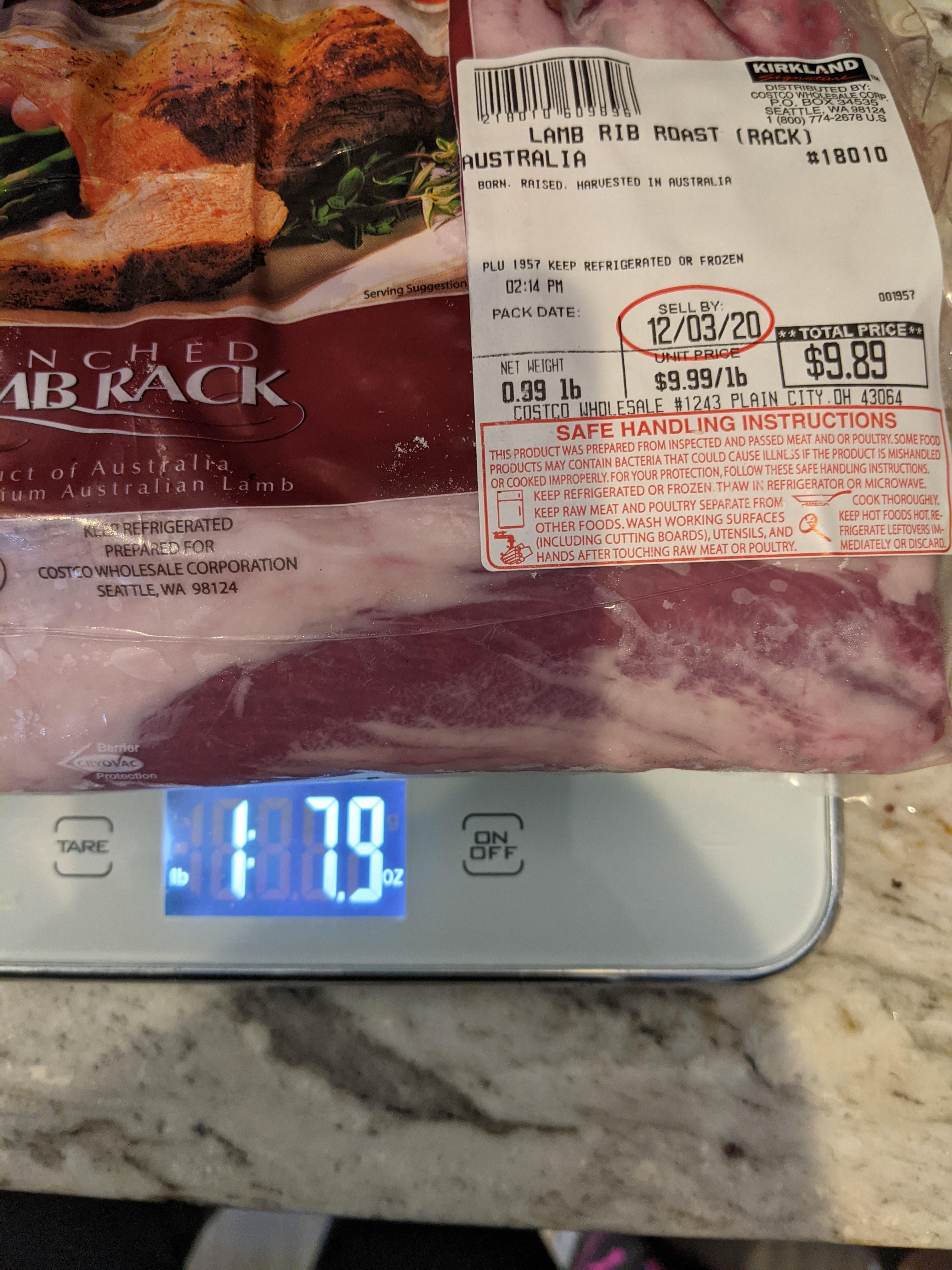 Lamb chops 8oz heavier than advertised r/Costco