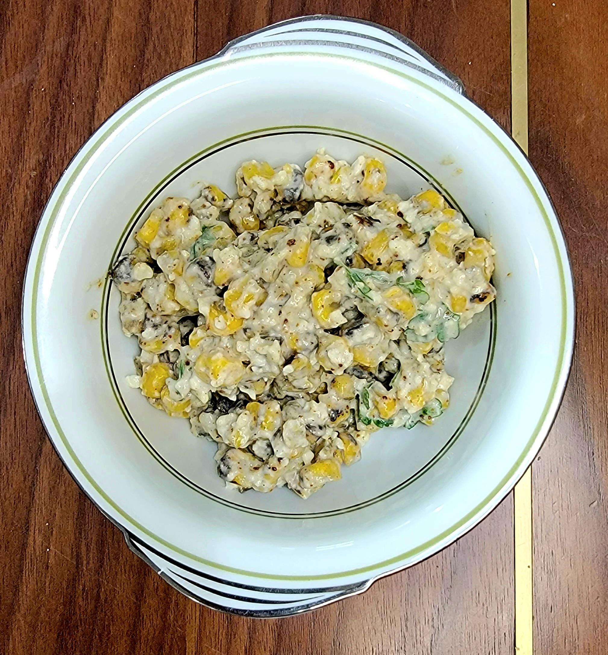 [homemade]Elotes corn salad with cotija, mayonnaise & chili lime