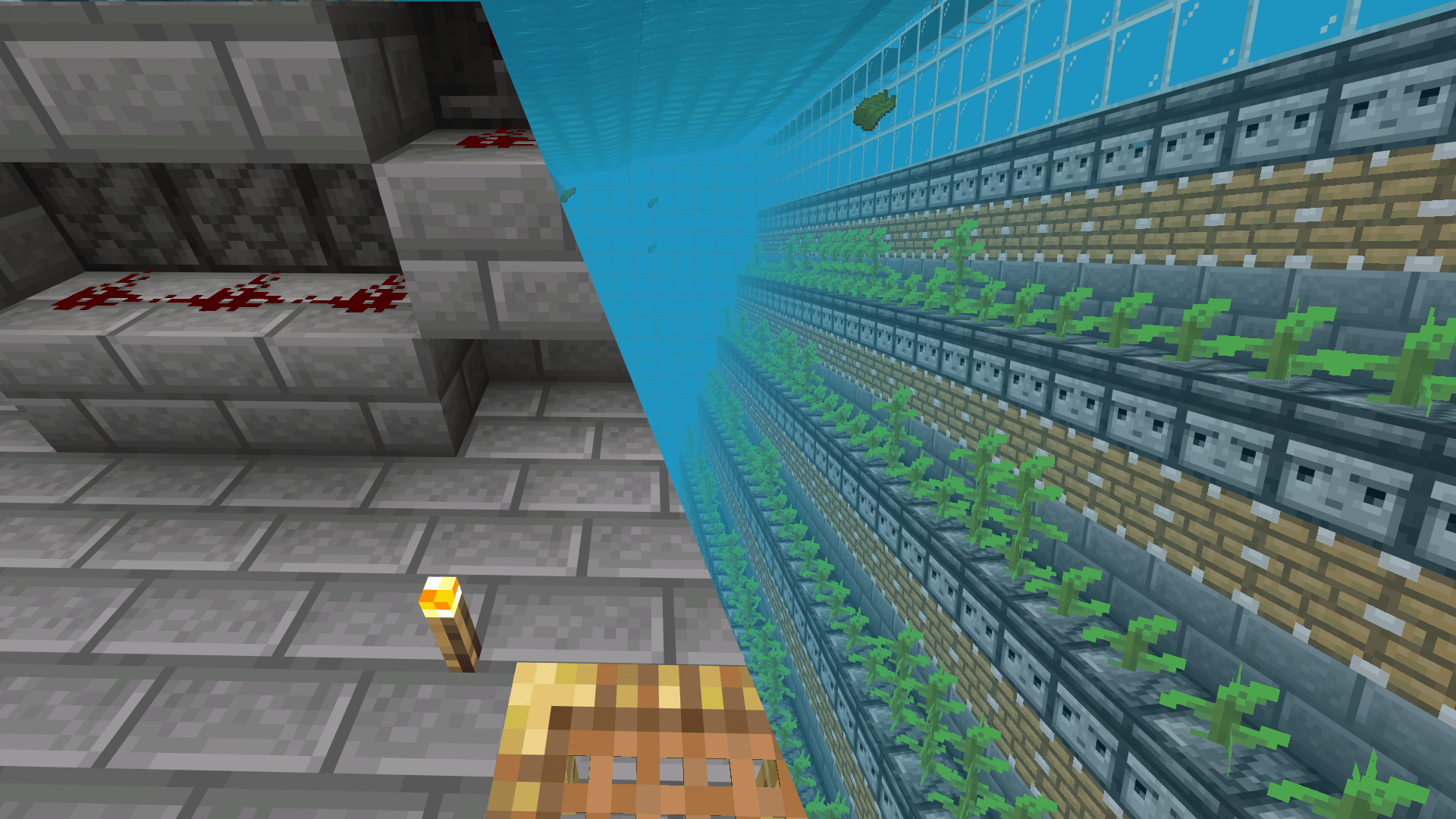 Gigantic bedrock kelp farm, reduced piston lag on Truly Bedrock SMP MCPE