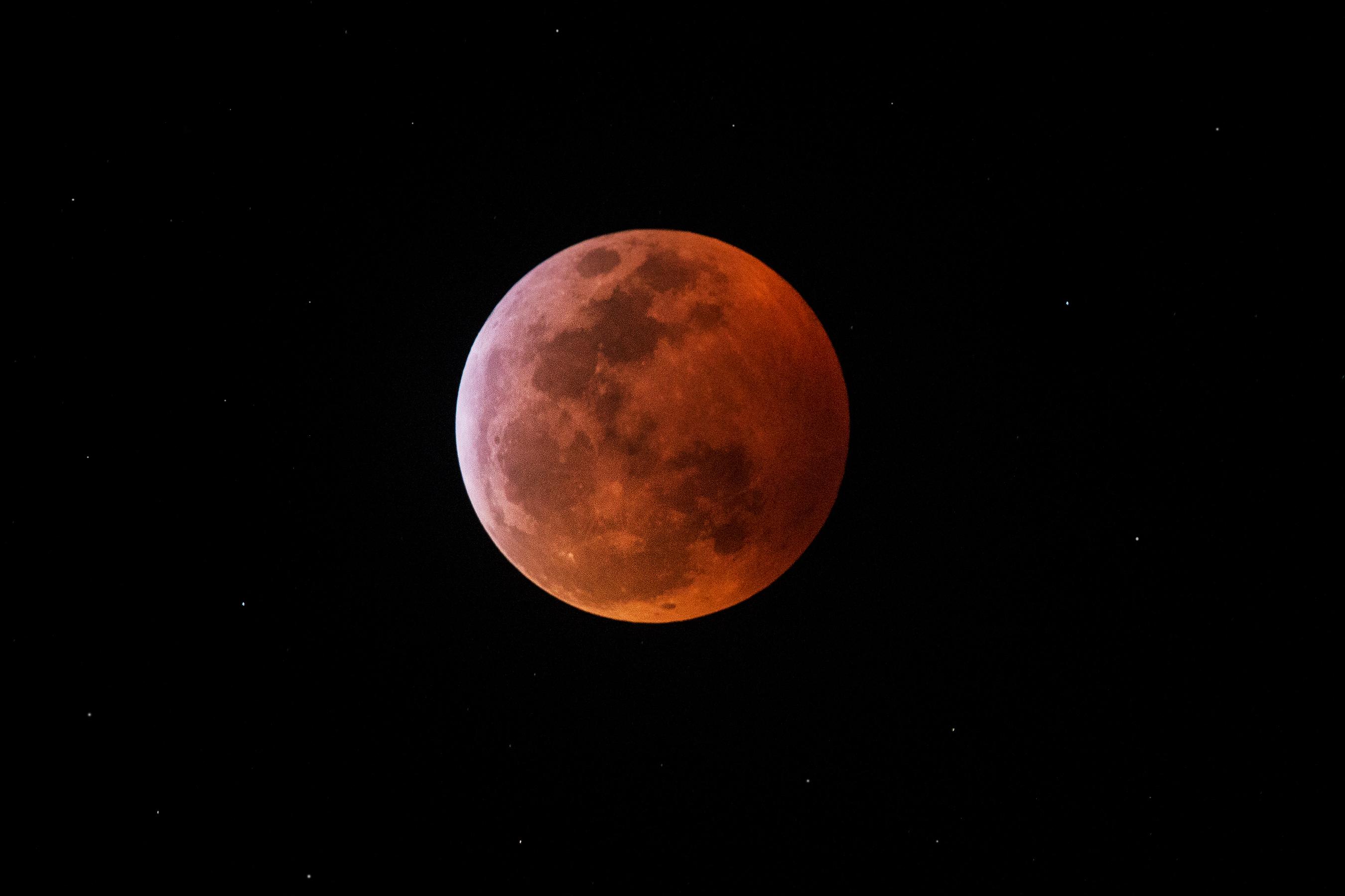 Blood Moon Rising, view from Houston 1111 PM [OC] [2700x1799] r