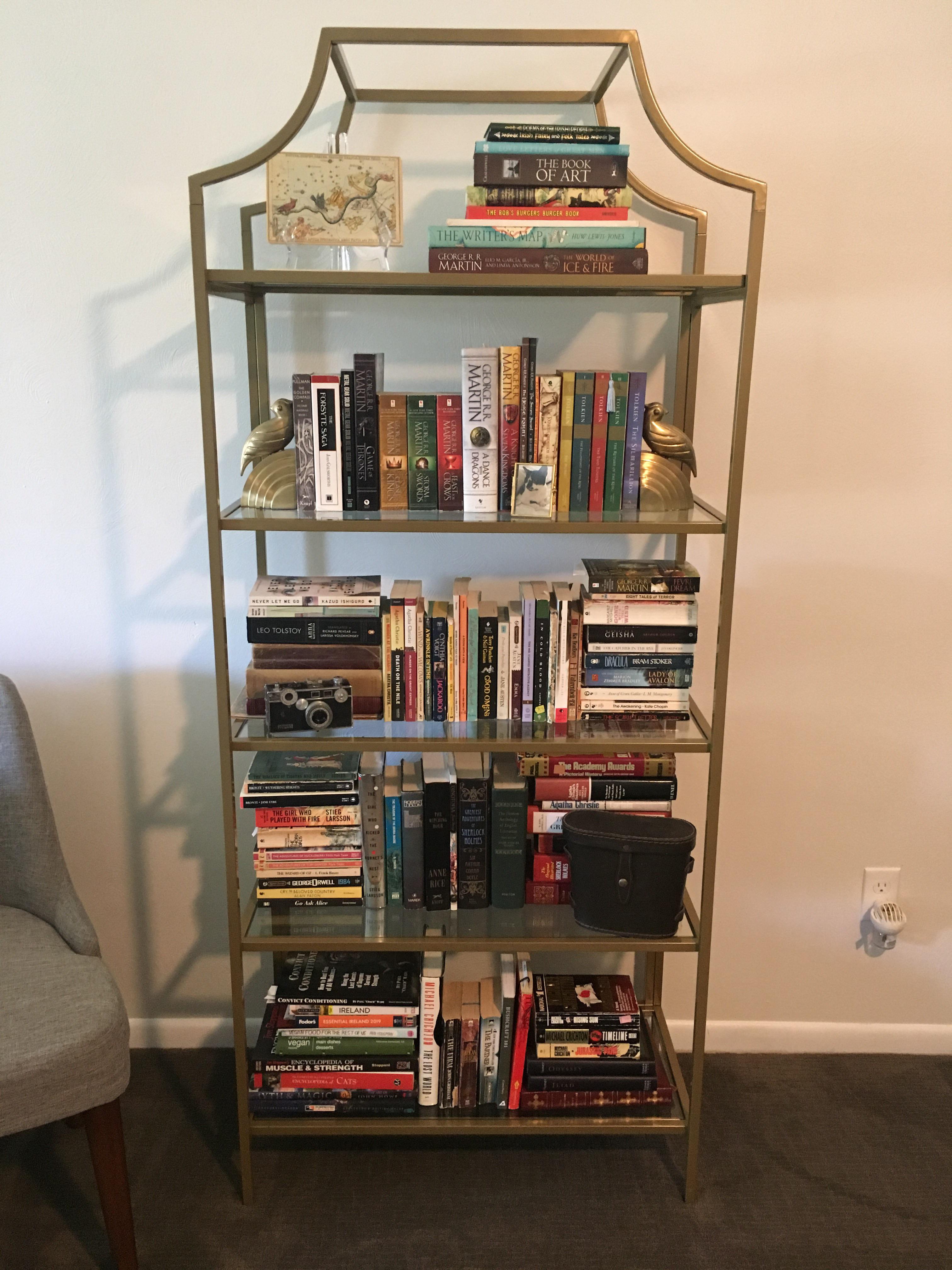 My gold bookshelf r/bookshelf
