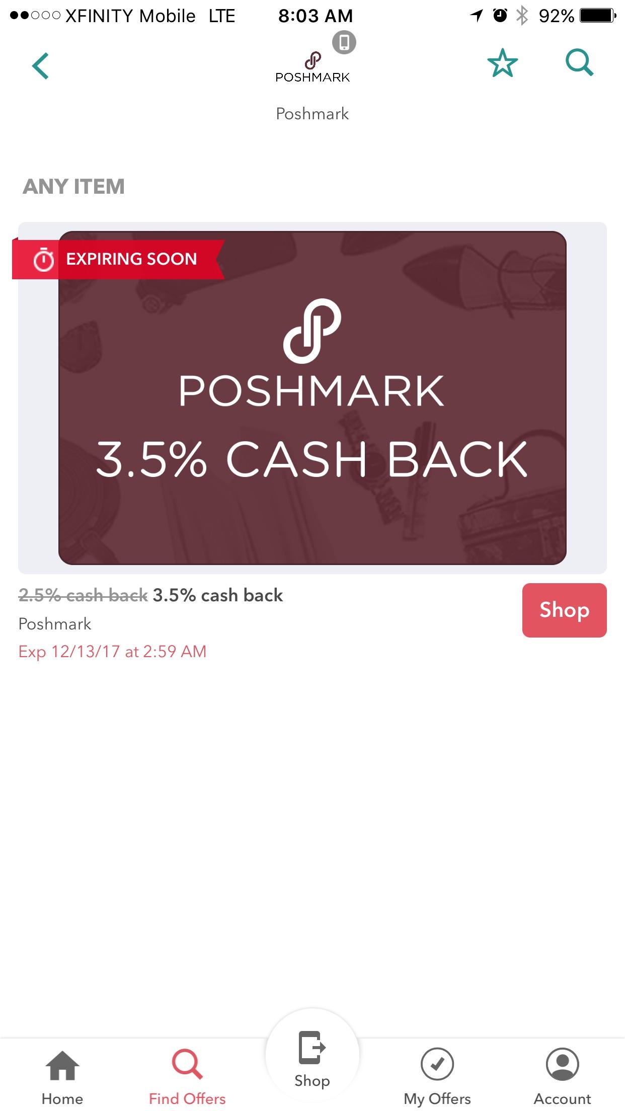 Sharing because I just found this out you can get cash back on posh
