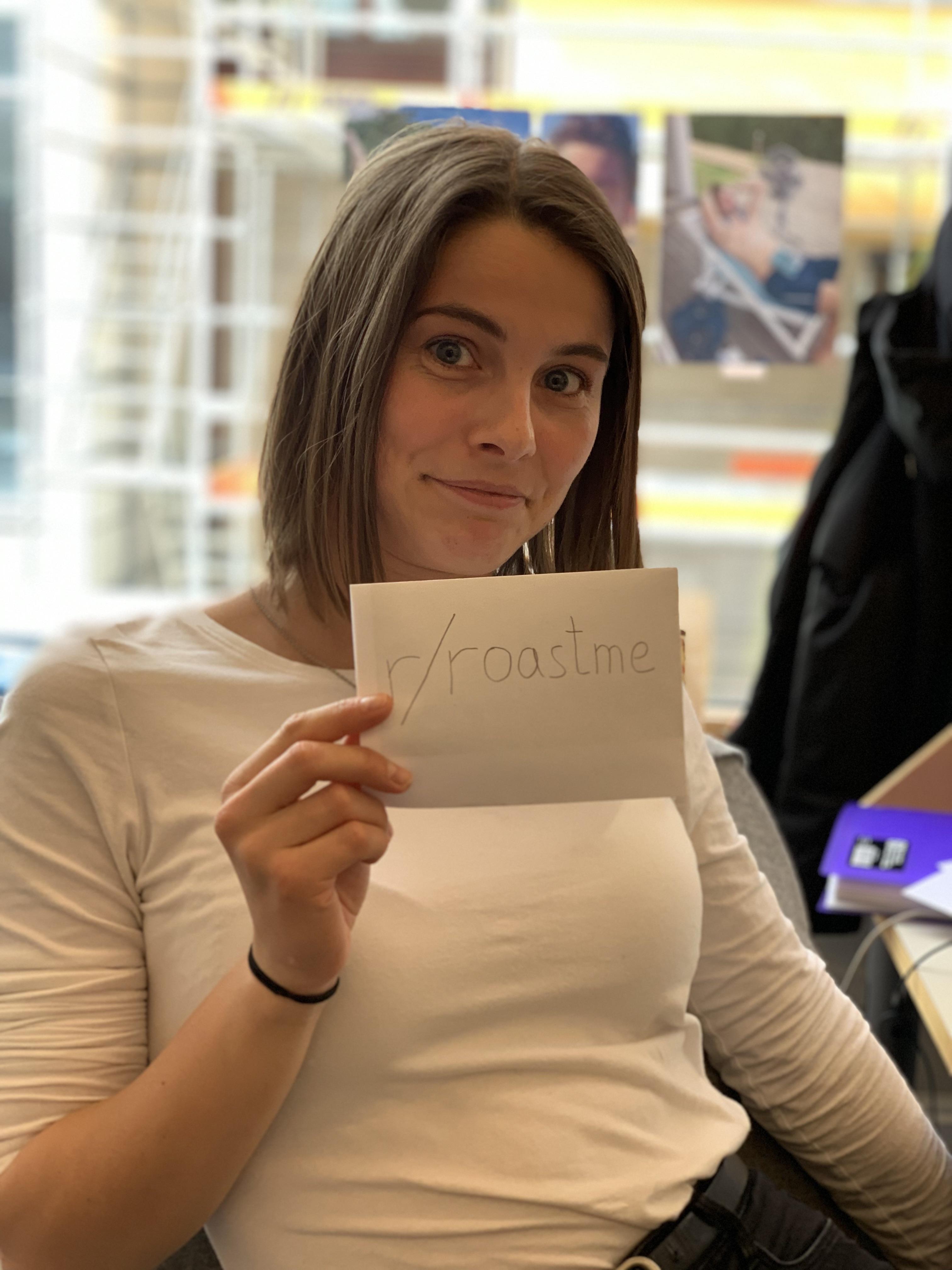 So happy with her new haircut that she feels unroastable. Wanna help