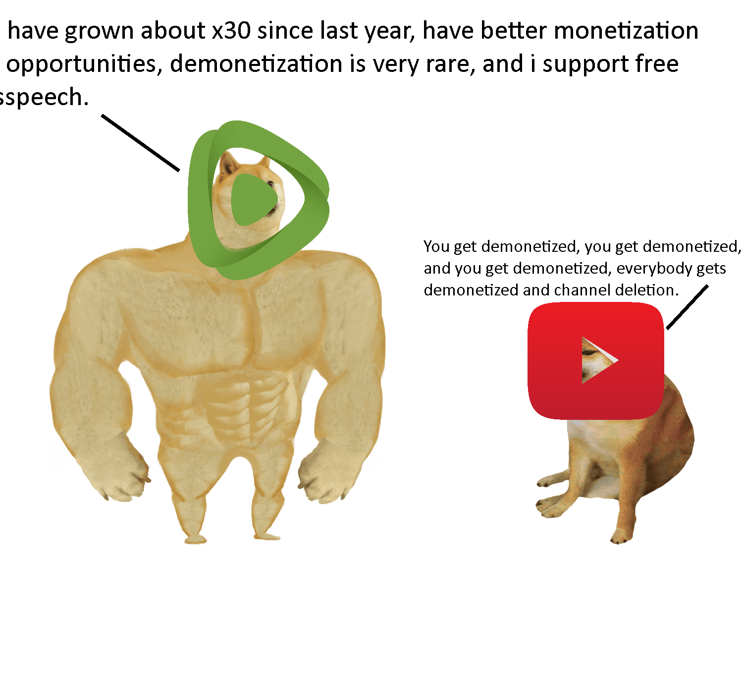 Rumble Vs. Youtube. r/YouTubeMemes