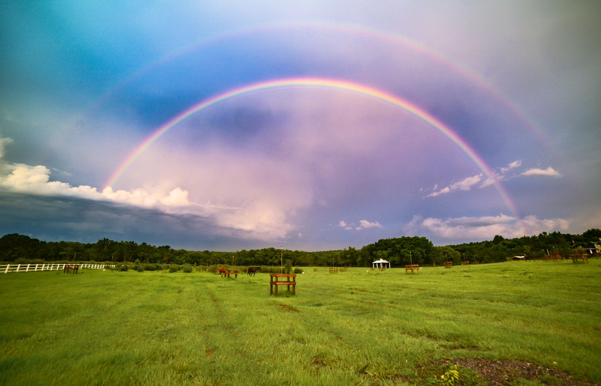 The view from our campsite last night Double Rainbows What does it