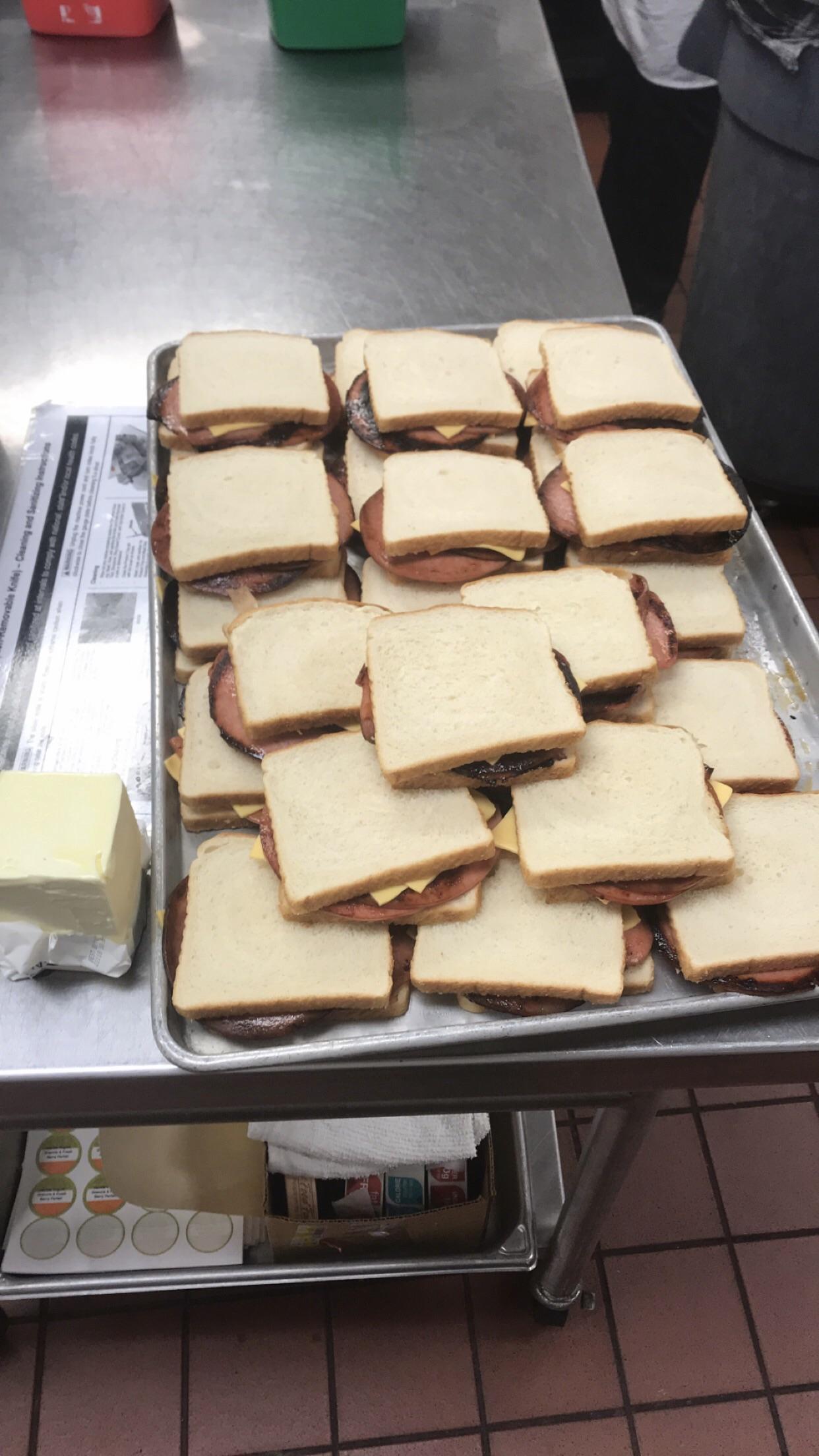 Tuesday morning breakfast for my crew... fried bologna sandwiches