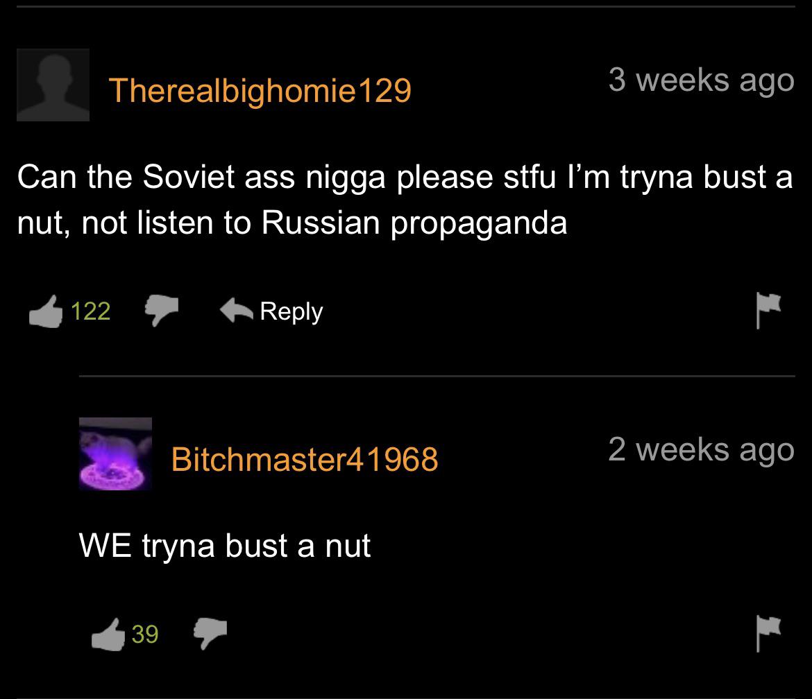 WE tryna bust a nut : PornhubComments