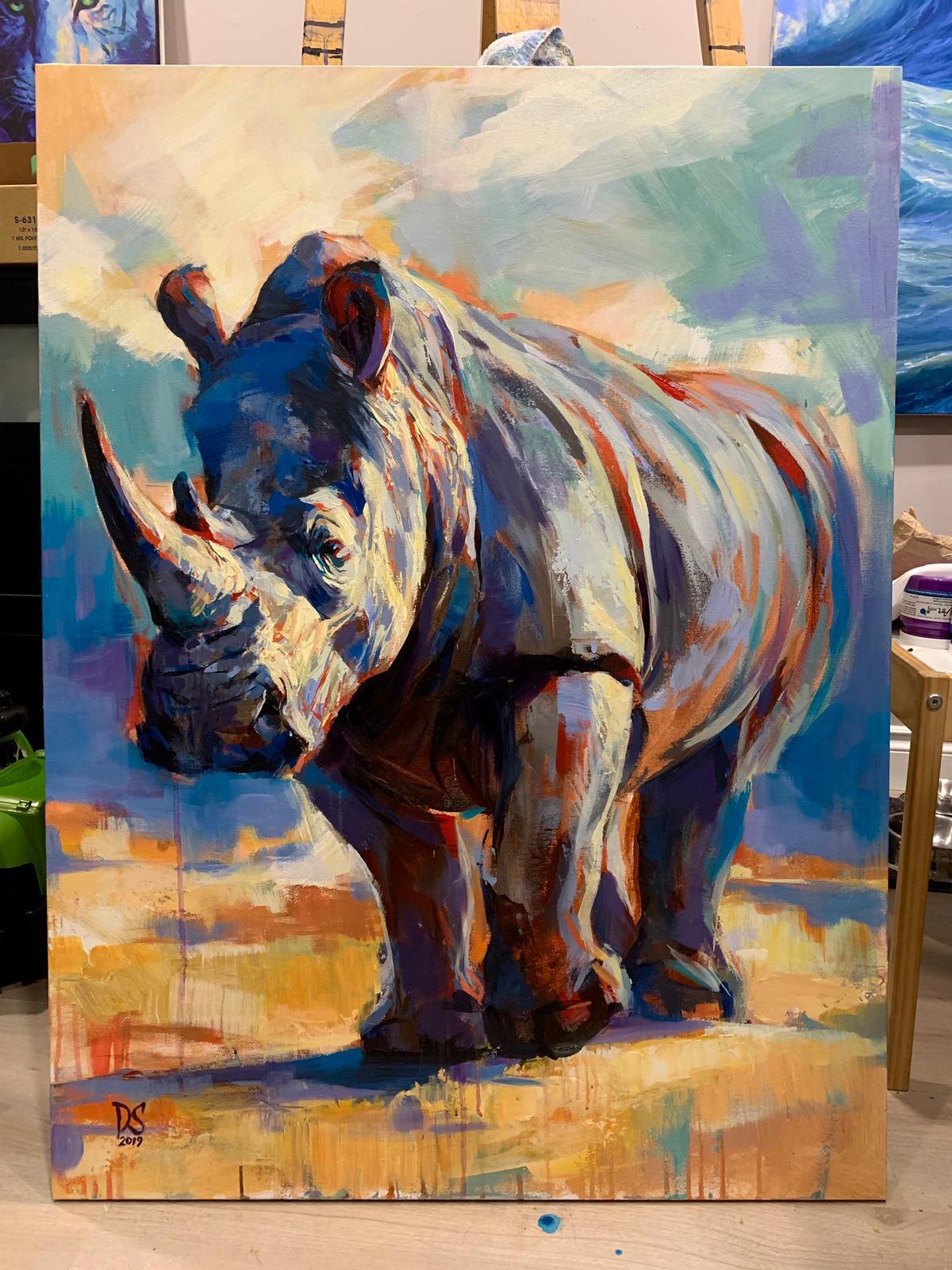 My latest Rhino painting I just finished r/pics