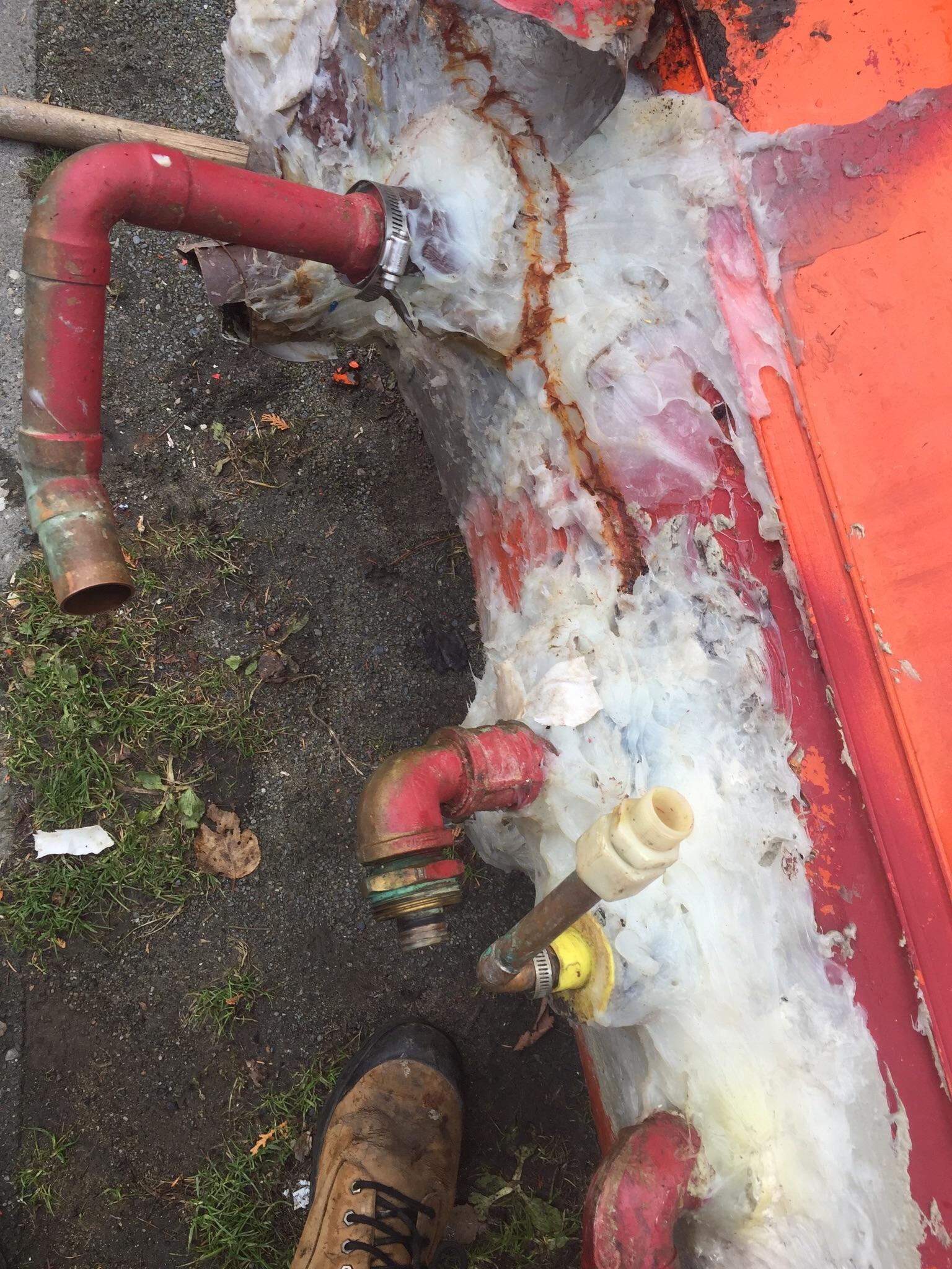 Customer tried to stop his indirect water heater from leaking with 47