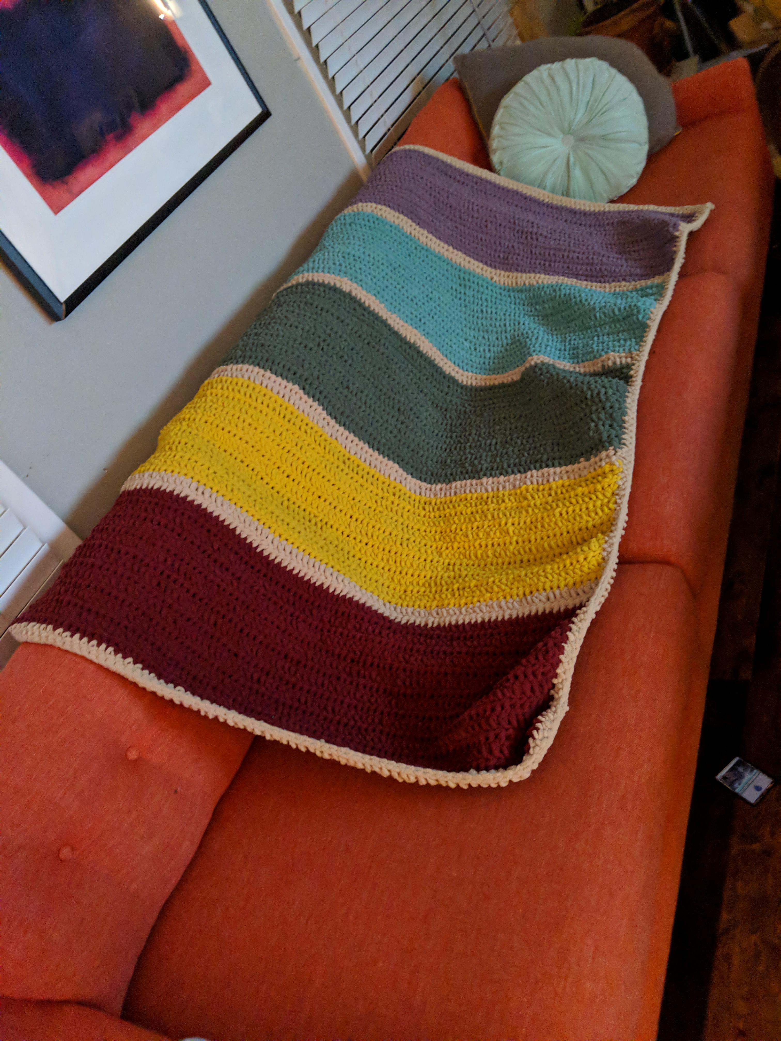 The biggest blanket I've made so far. Really proud of myself, even if