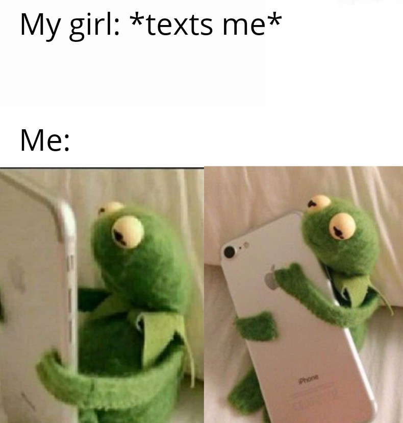 How I feel everytime she texts me r/Flirtymemes