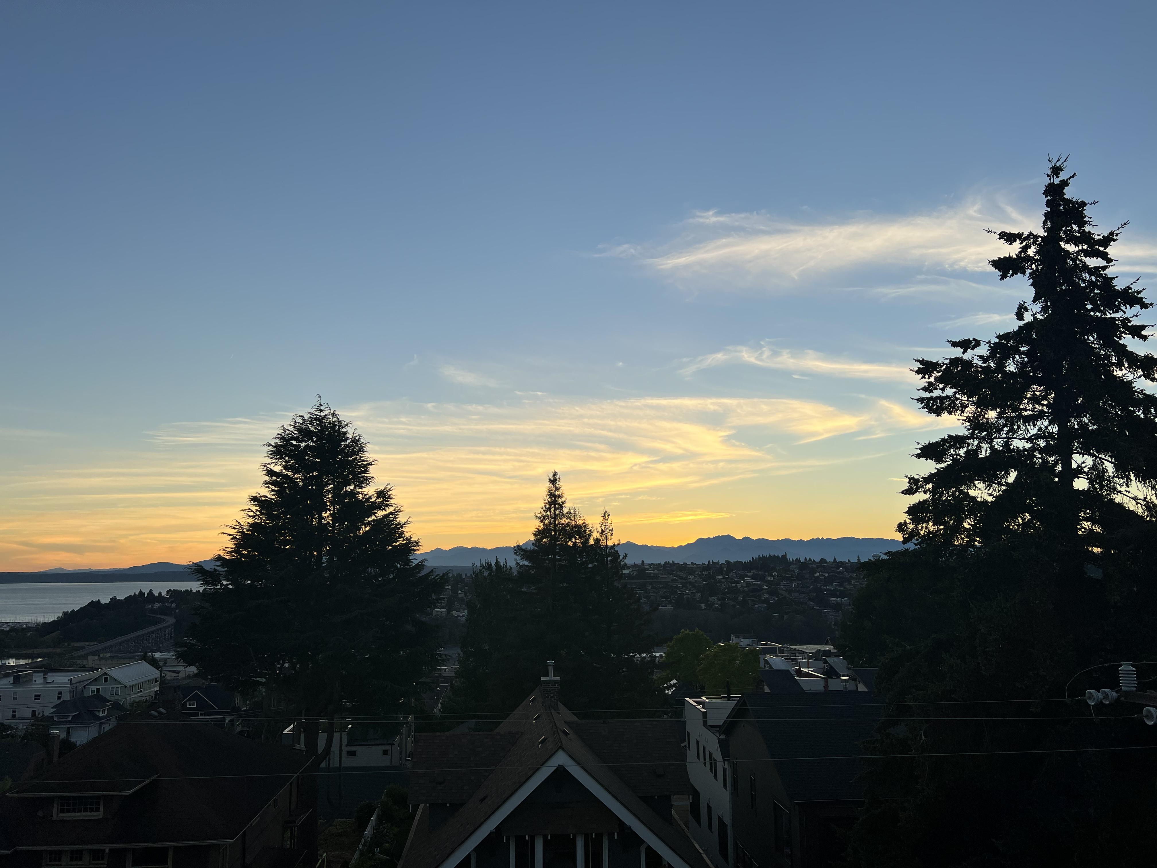 Another West Queen Anne evening view, this one more of the Olympic