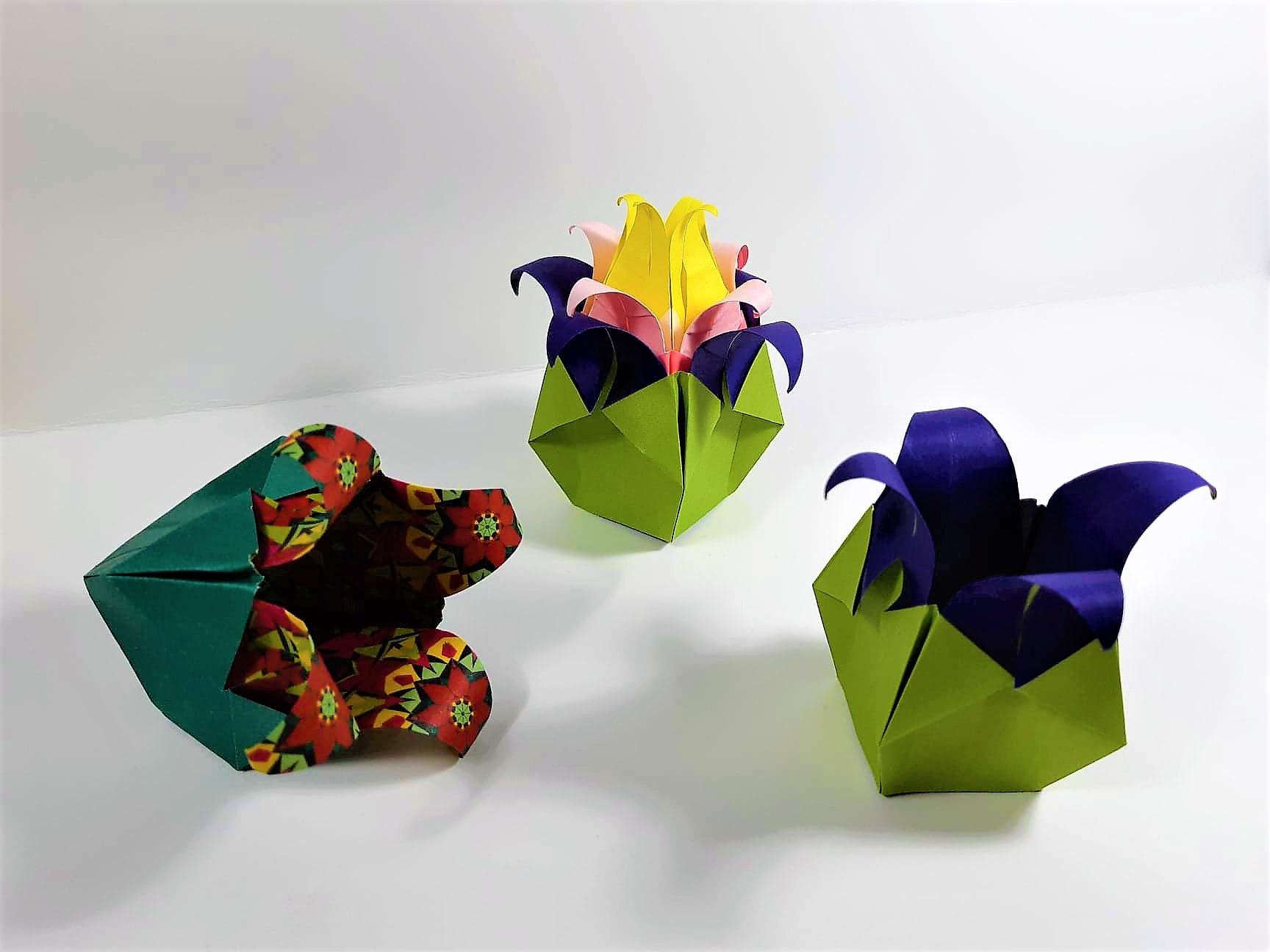 Origami Flower Vase/Box Created By OrigamiPaperCraft r/origami