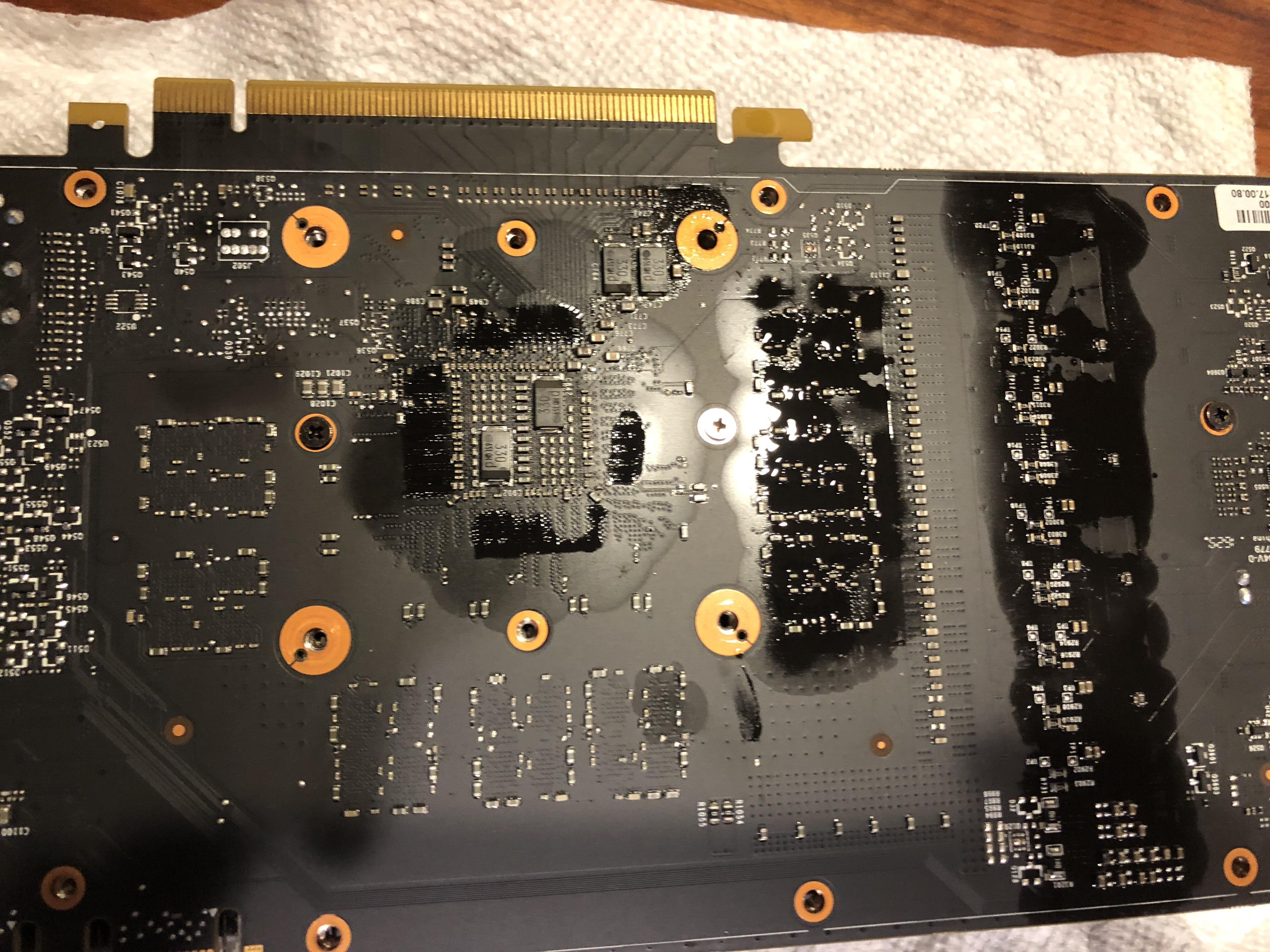 Liquid cooler leaked on graphics card, wasn’t sure if this is coolant