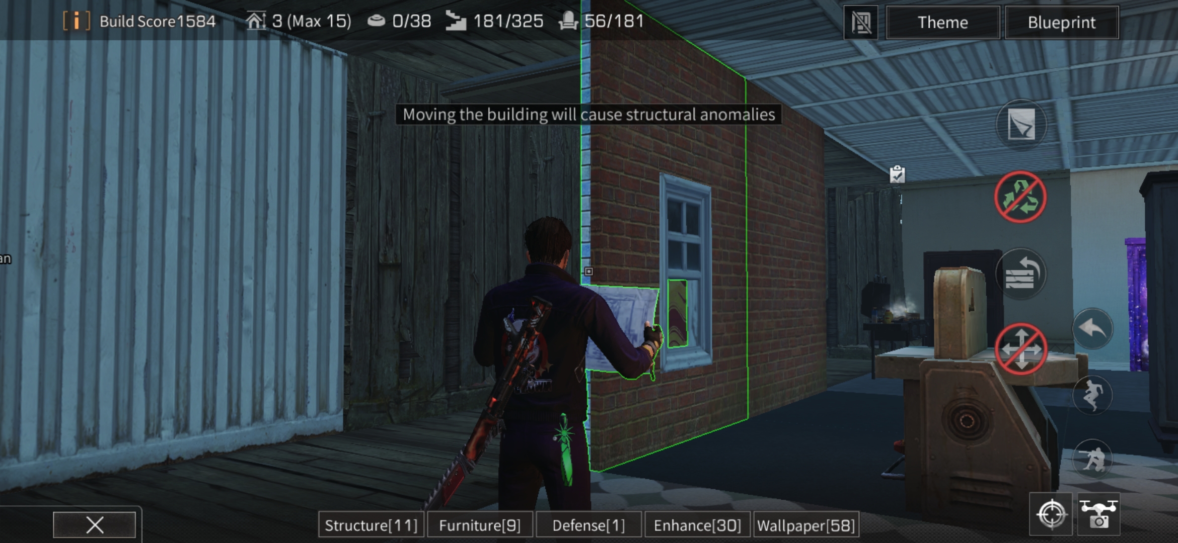 When i try to remove few of my Manor's walls it says "Moving the