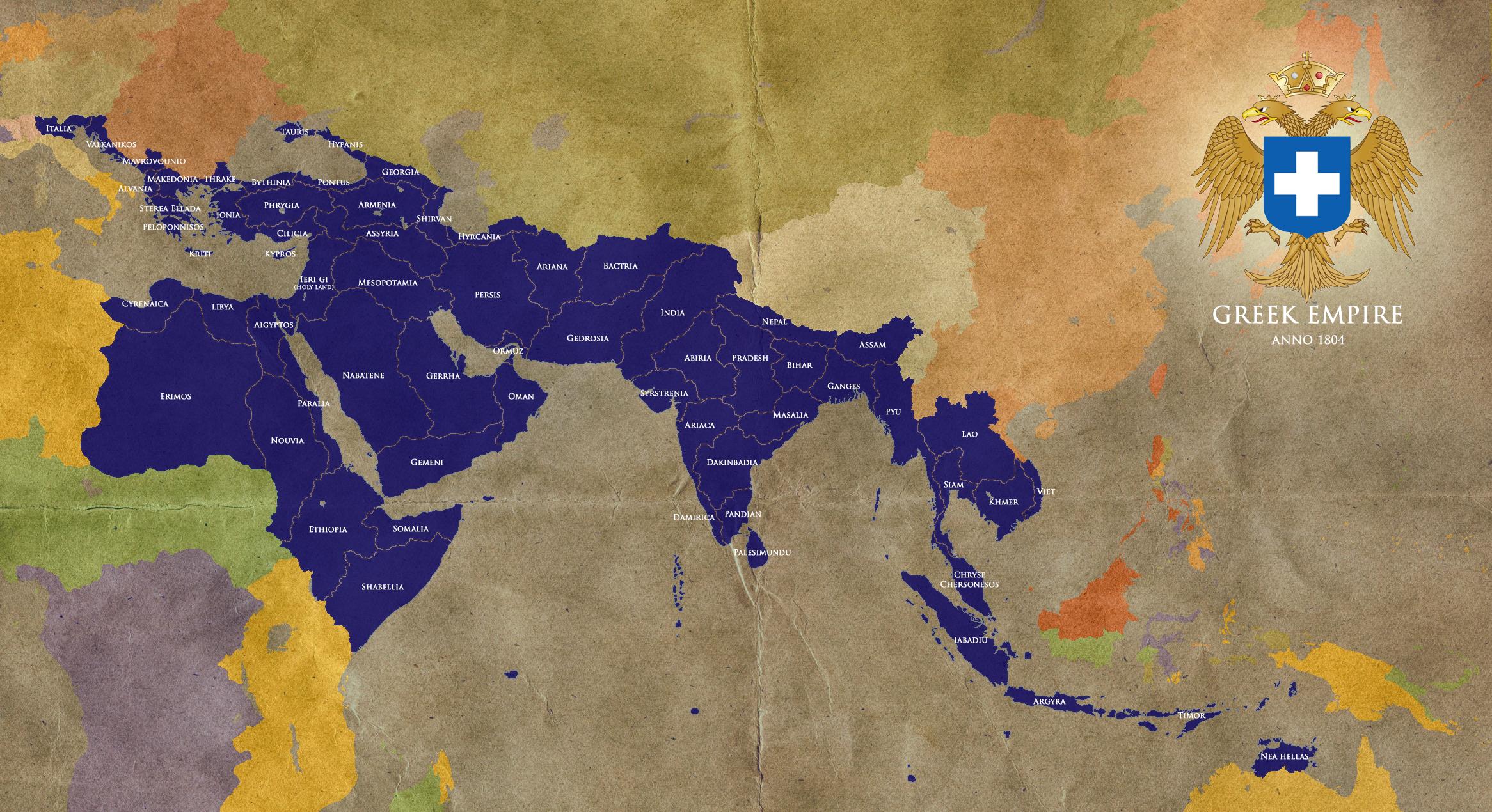 The Greek Empire Anno 1804 r/imaginarymaps