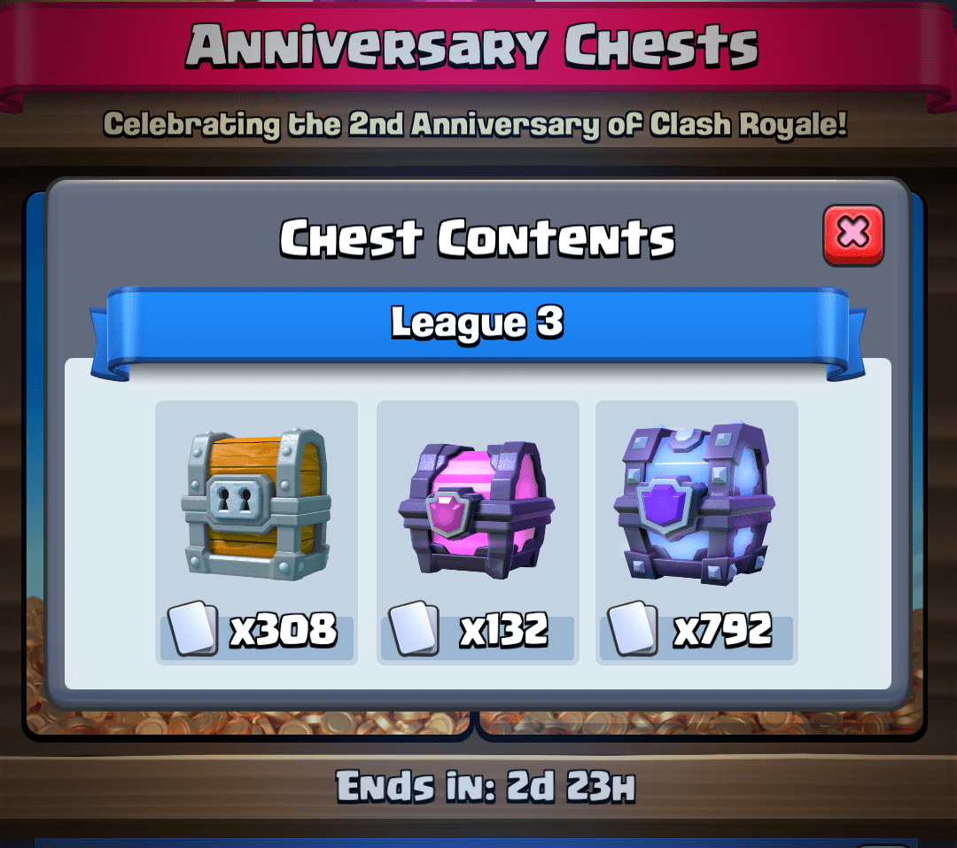 Content chests + League chest when season ends in 3 days? r/ClashRoyale