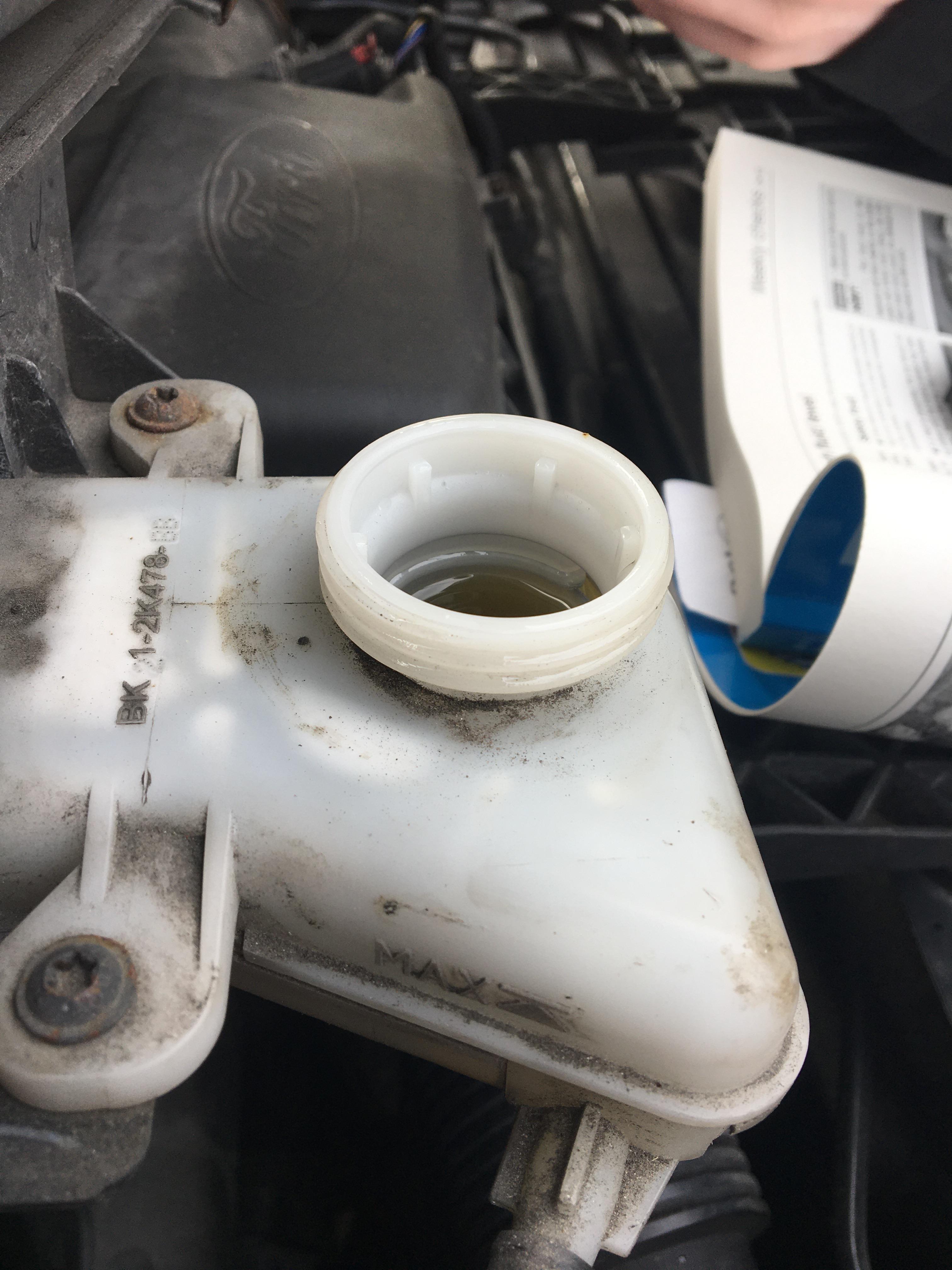 Can you overfill brake and clutch fluid reservoir? Is this too much
