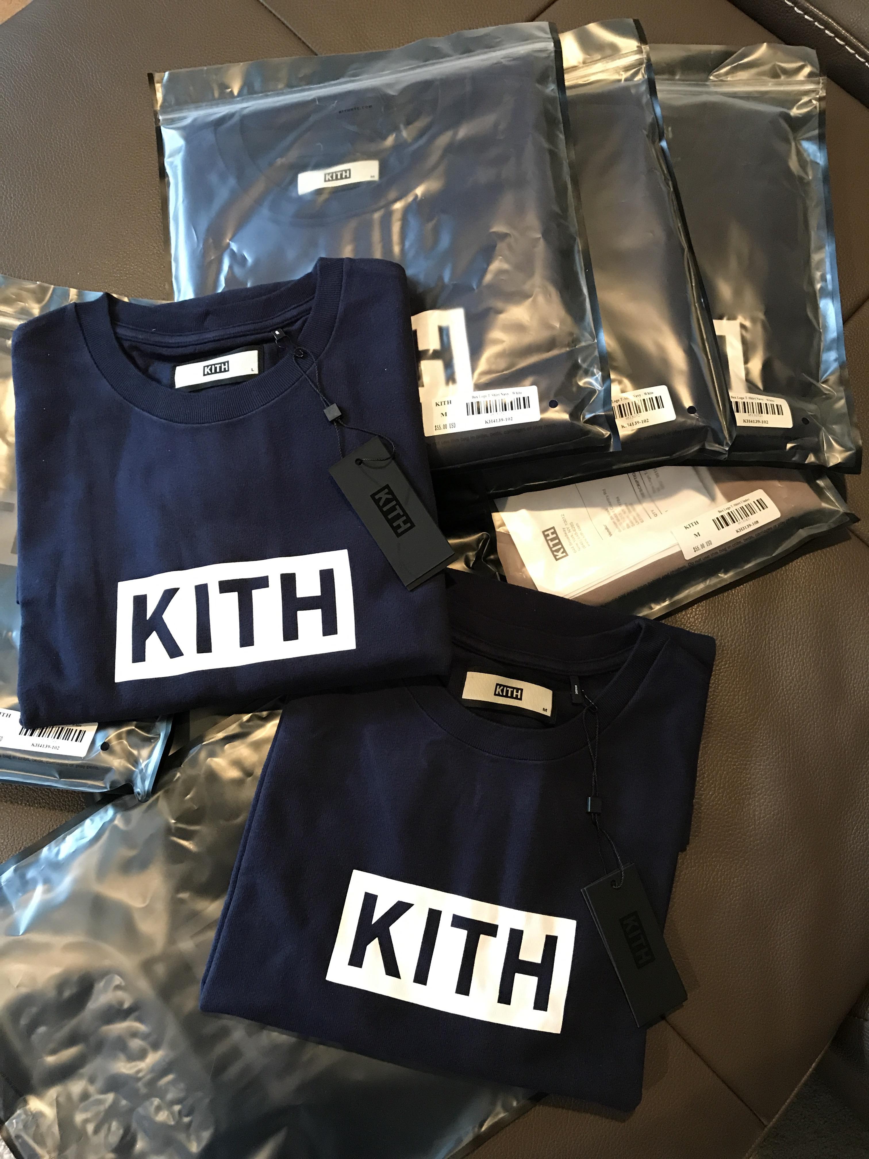 F/S Kith Classic box logo tees Brand New from Kith NY, Navy, Cinder