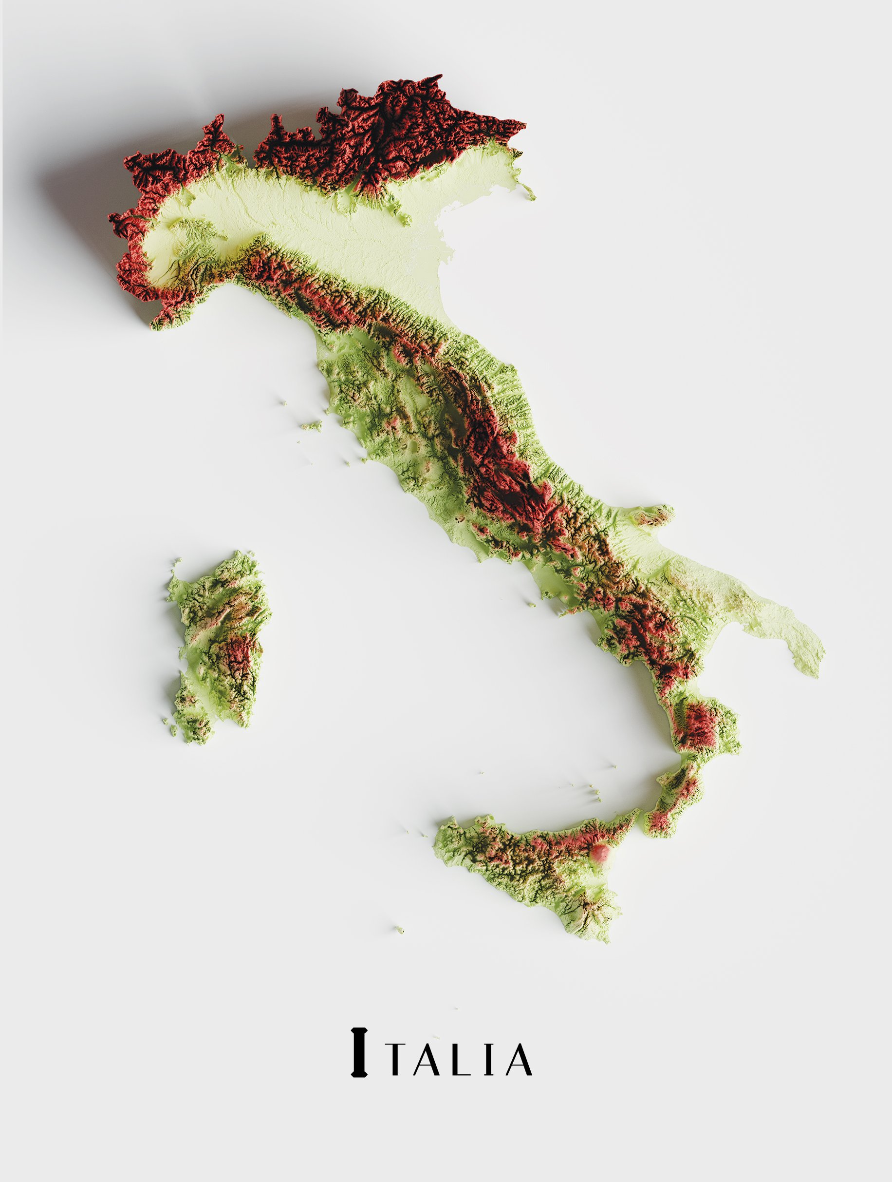 Topographic map of Italy. r/MapPorn