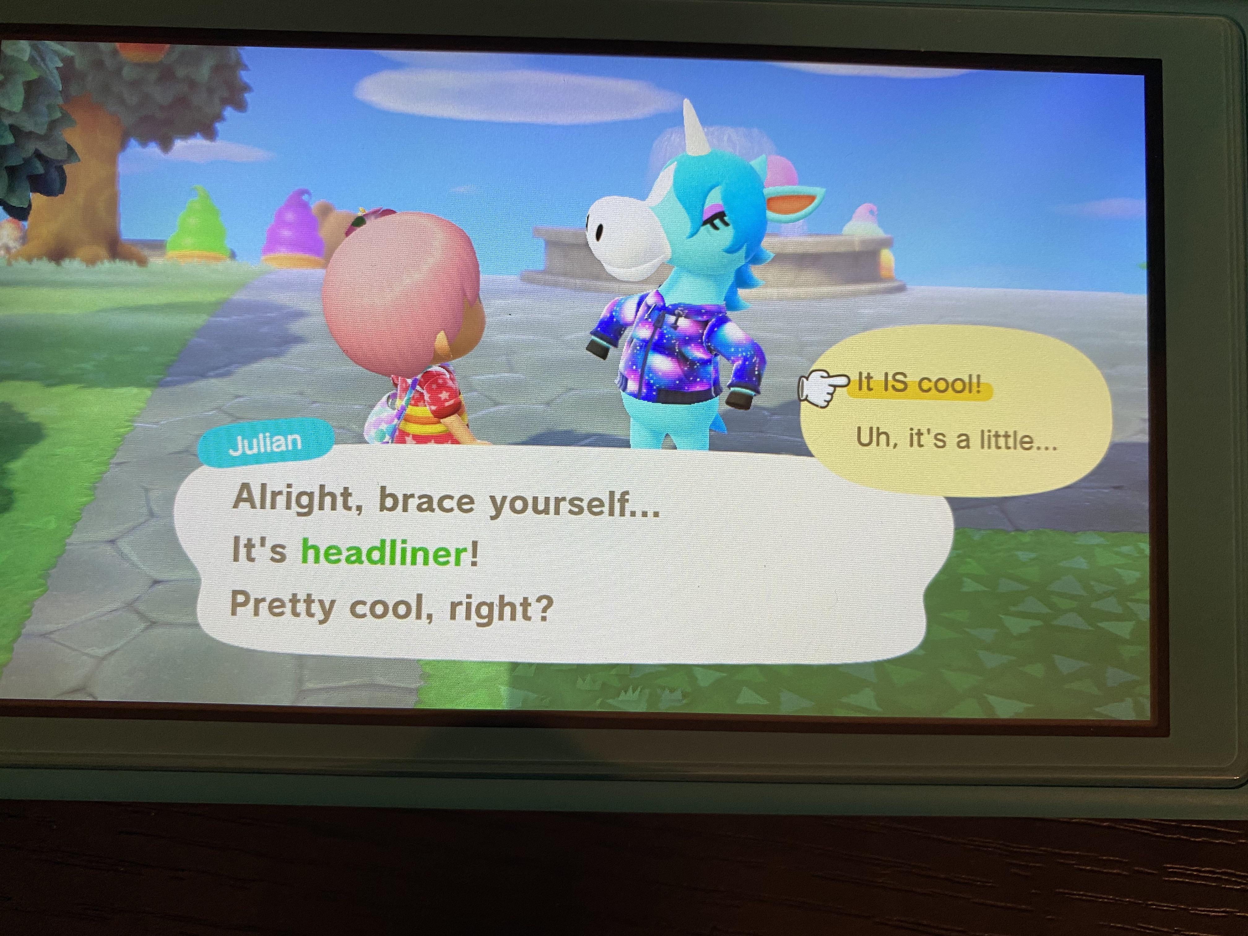 Animal Crossing + EDC! My villager, Julian, suggested a new nickname