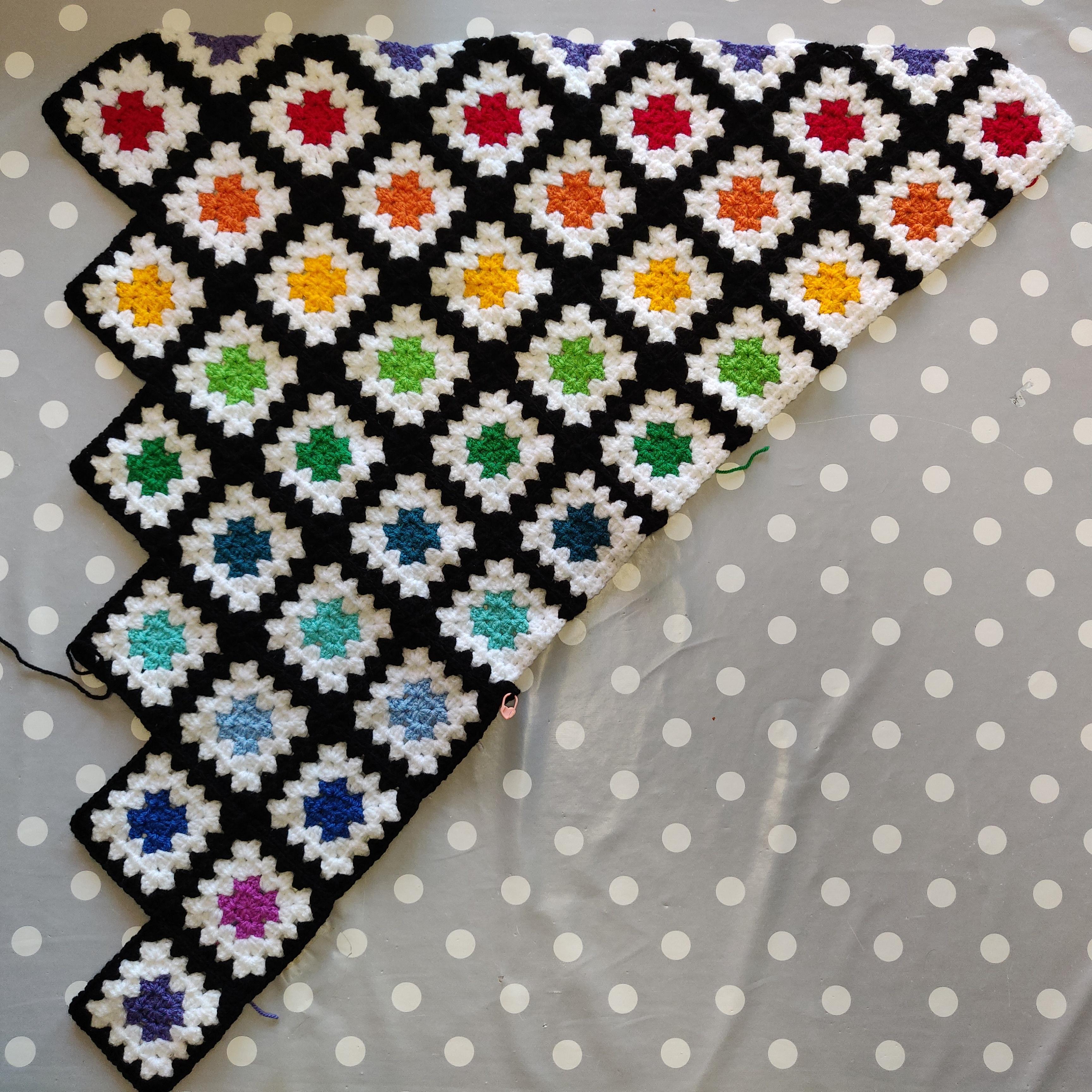 WIP Wednesday rainbow granny square blanket 🌈 r/crochet