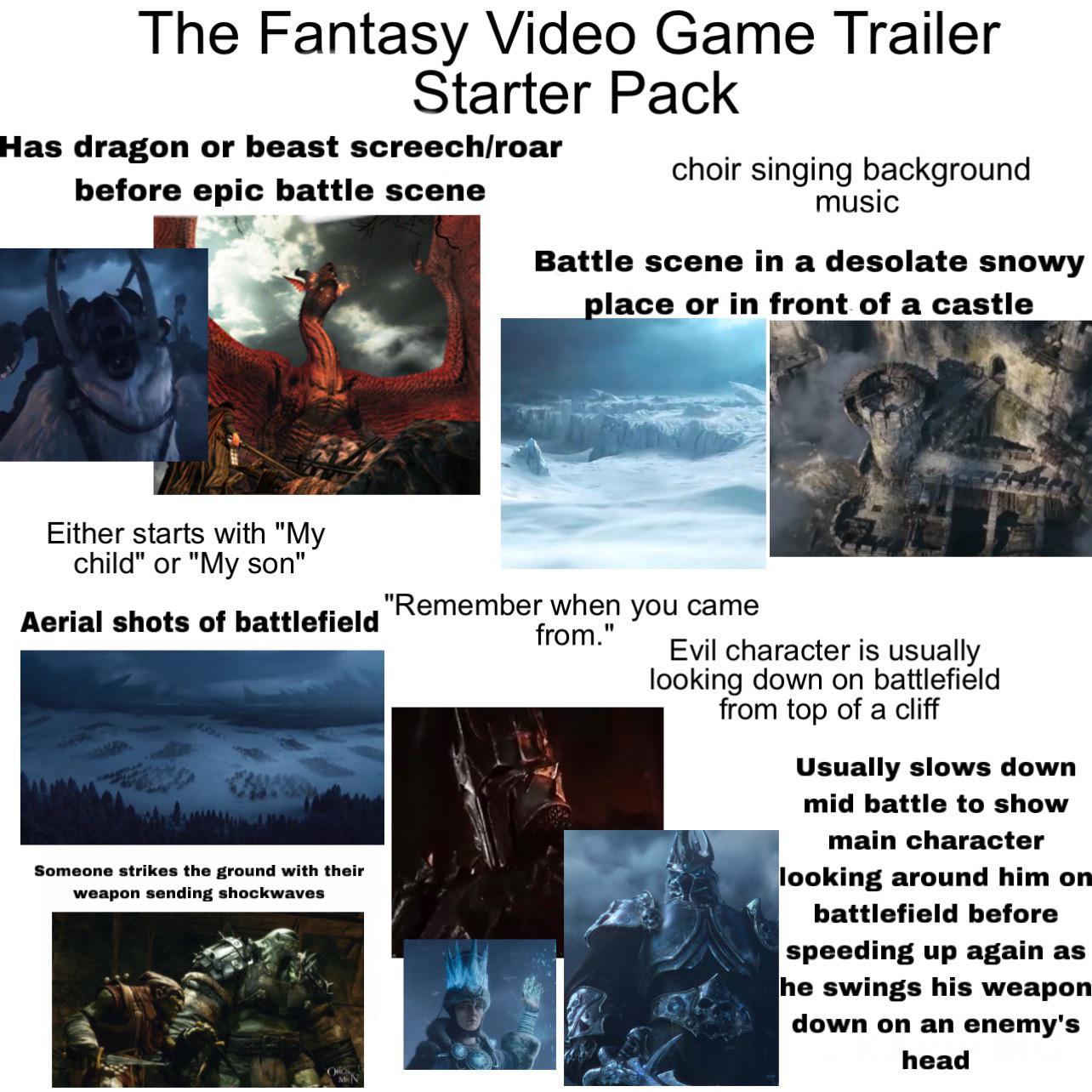 Fantasy Video Game Cinematic Trailer Starterpack r/starterpacks
