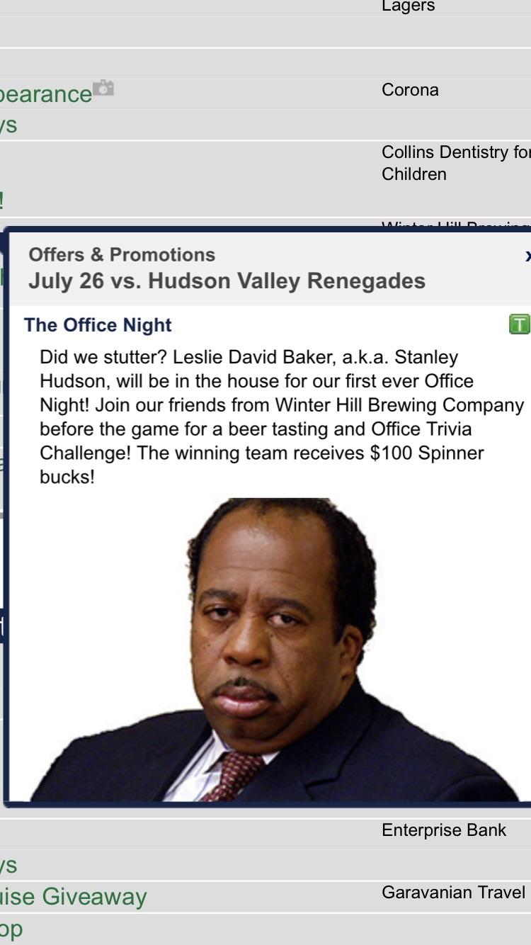 Stanley will be at a local minor league baseball game near me soon r